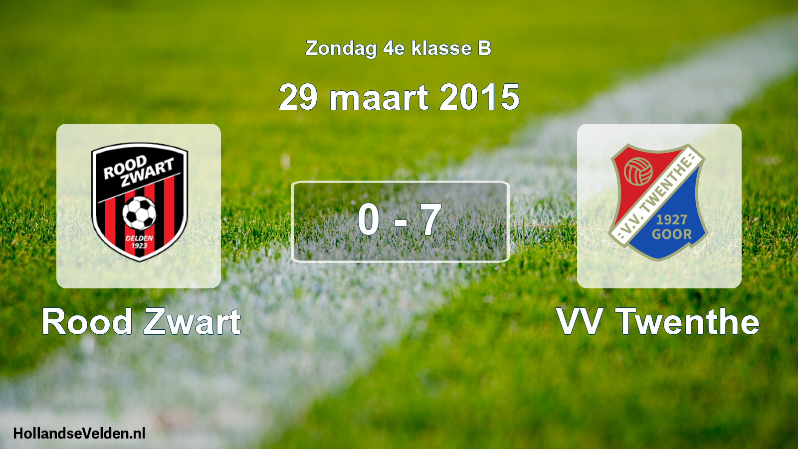 Total number of matches played: Rood Zwart - VV Twenthe 0 - 7 (29 March 2015)