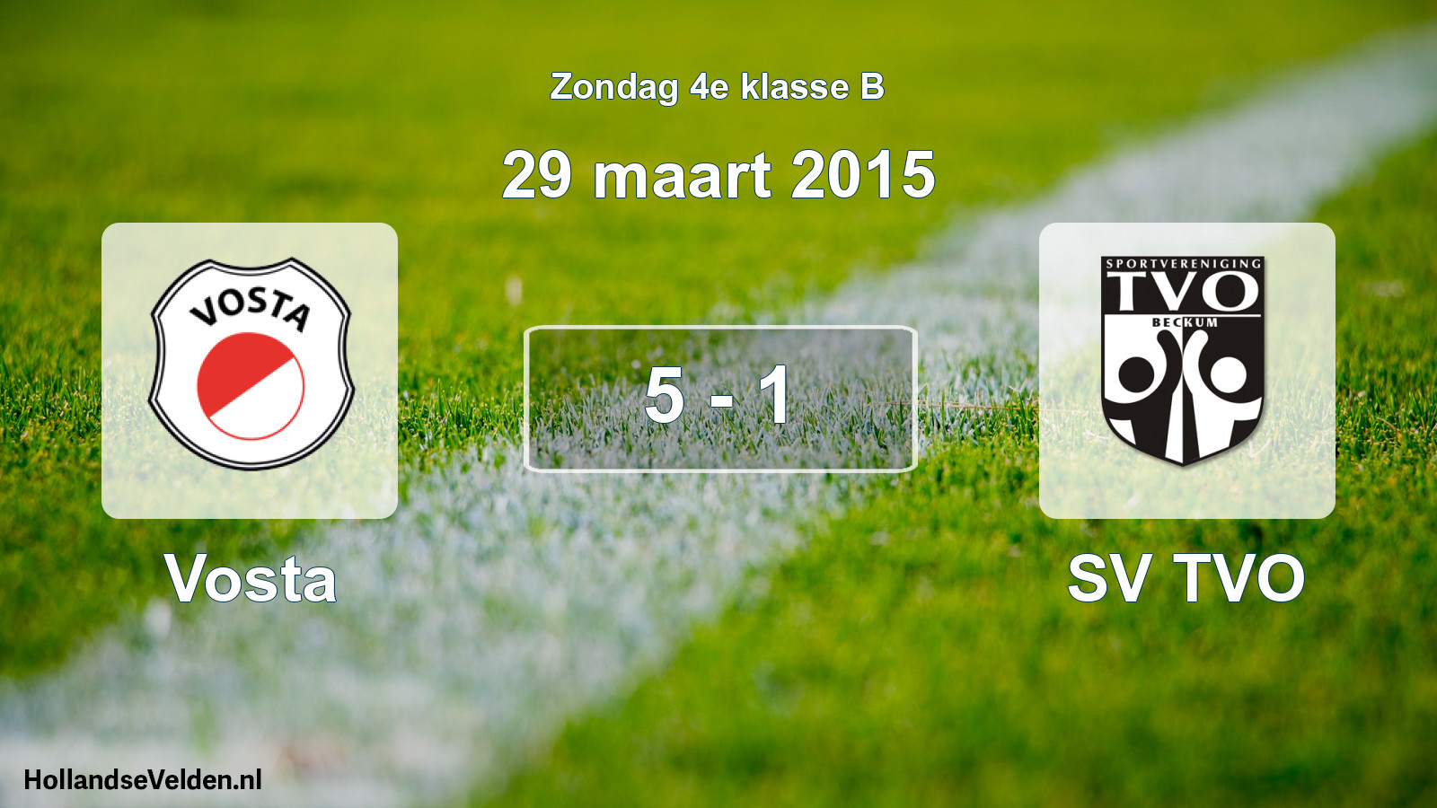 Total number of matches played: Vosta - SV TVO 5 - 1 (29 March 2015)