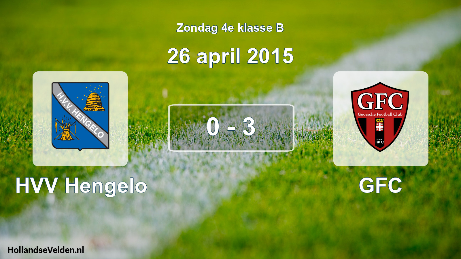 Total number of matches played: HVV Hengelo - GFC 0 - 3 (26 April 2015)