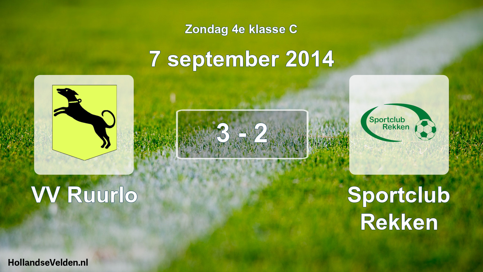 Total number of matches played: VV Ruurlo - Sportclub Rekken 3 - 2 (7 September 2014)