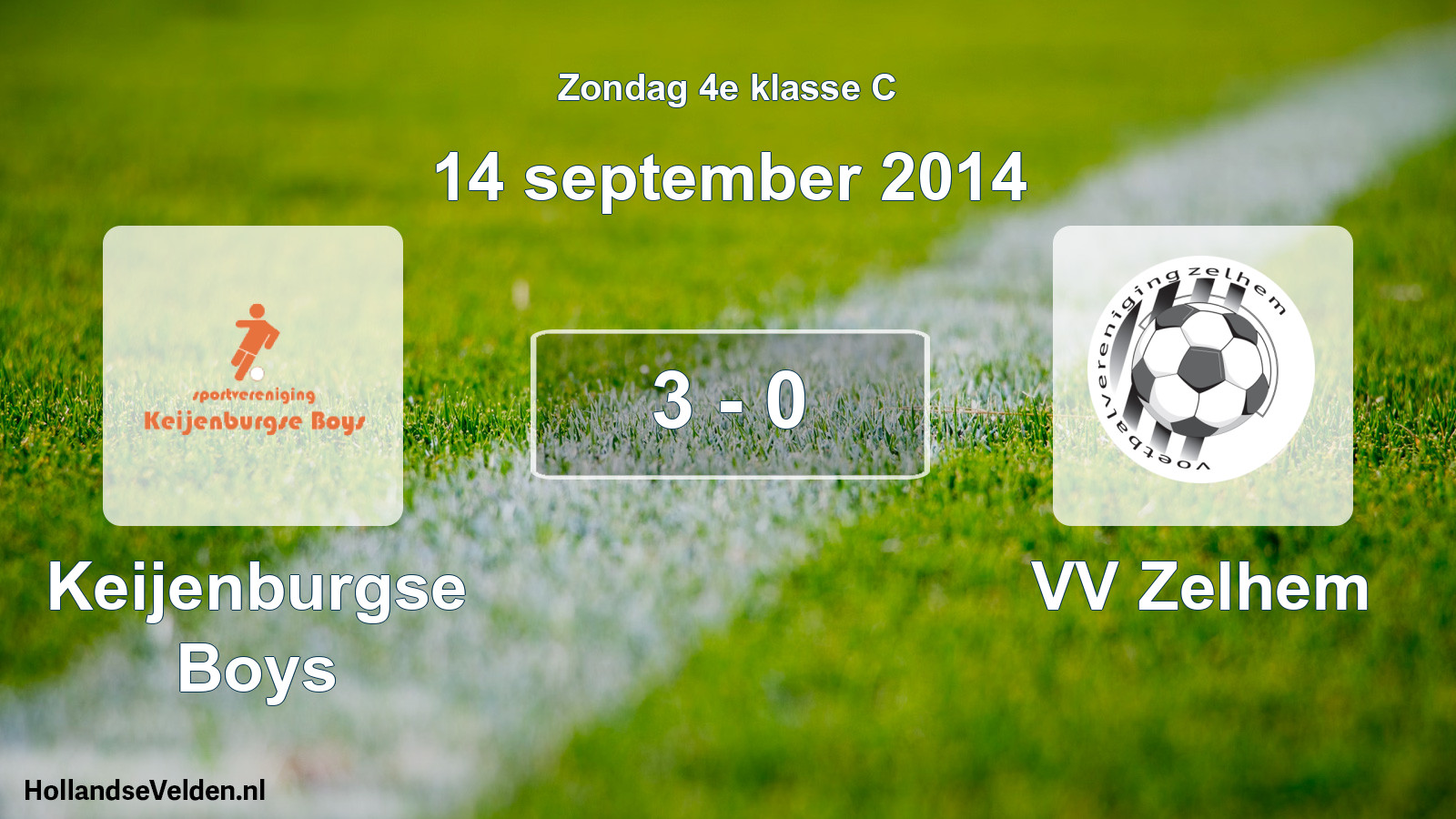 Total number of matches played: Keijenburgse Boys - VV Zelhem 3 - 0 (14 September 2014)