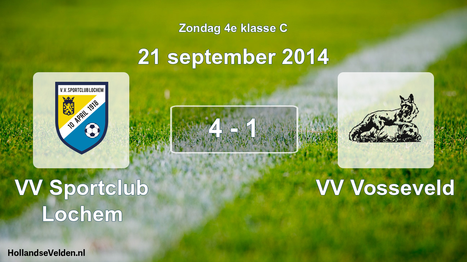 Total number of matches played: VV Sportclub Lochem - VV Vosseveld 4 - 1 (21 September 2014)