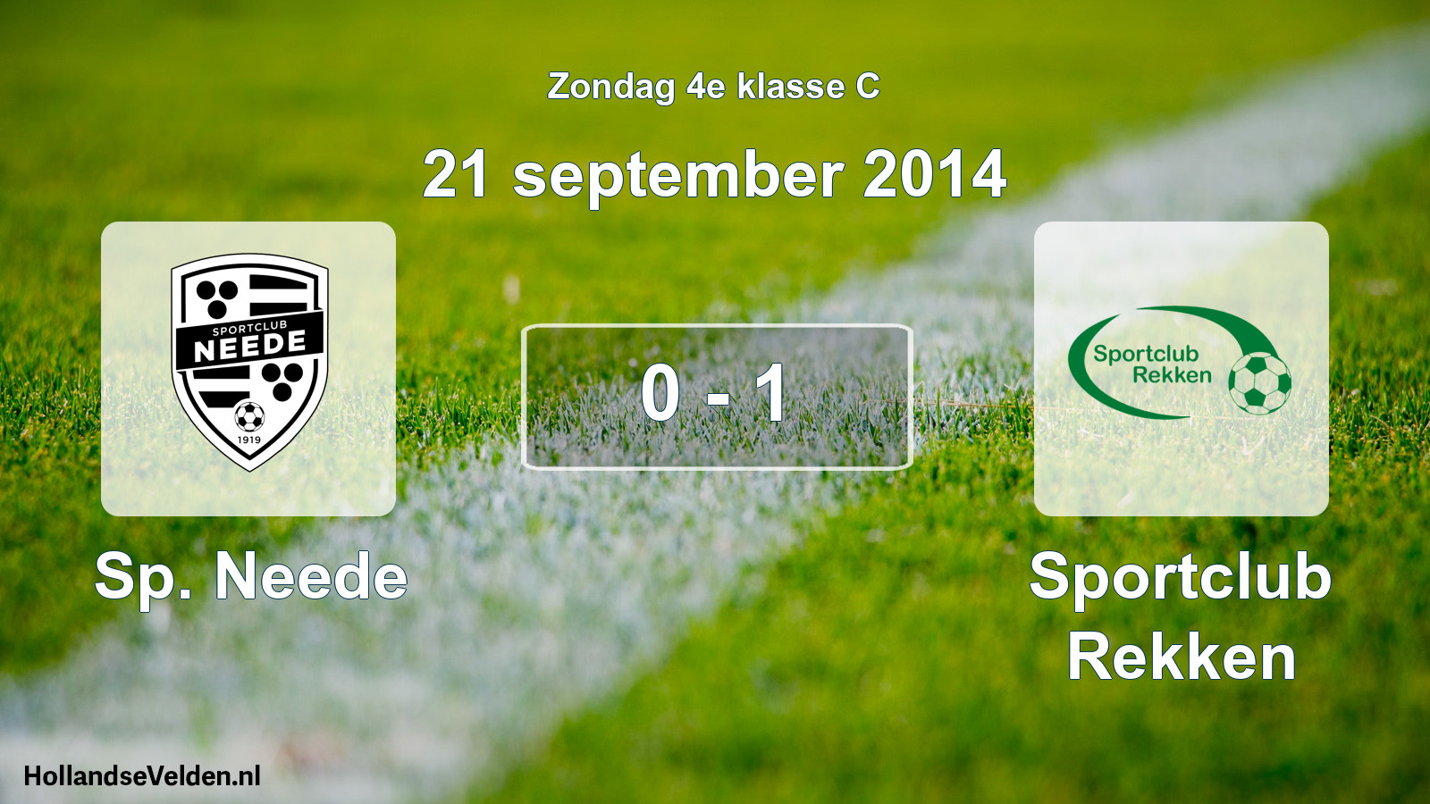 Total number of matches played: Sp. Neede - Sportclub Rekken 0 - 1 (21 September 2014)
