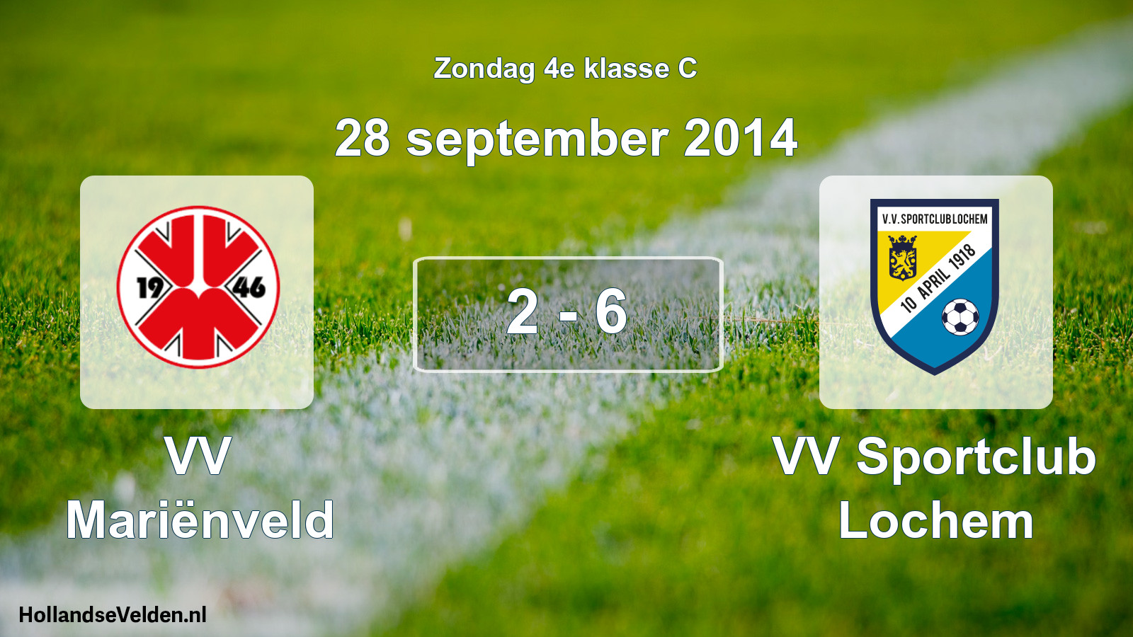 Total number of matches played: VV Mariënveld - VV Sportclub Lochem 2 - 6 (28 September 2014)