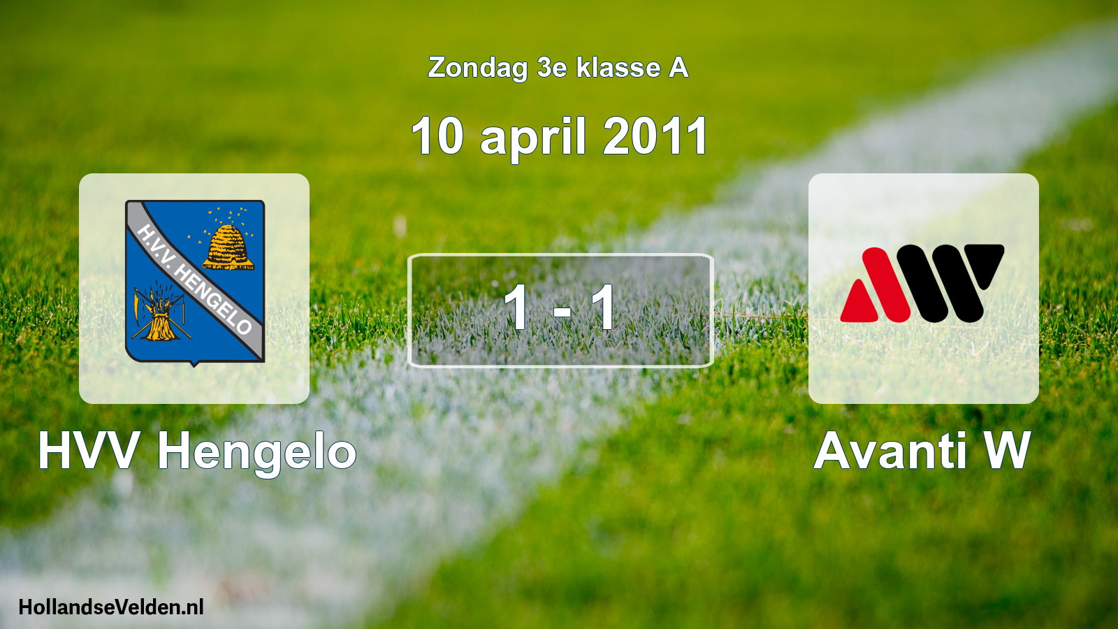 Total number of matches played: HVV Hengelo - Avanti W 1 - 1 (10 April 2011)
