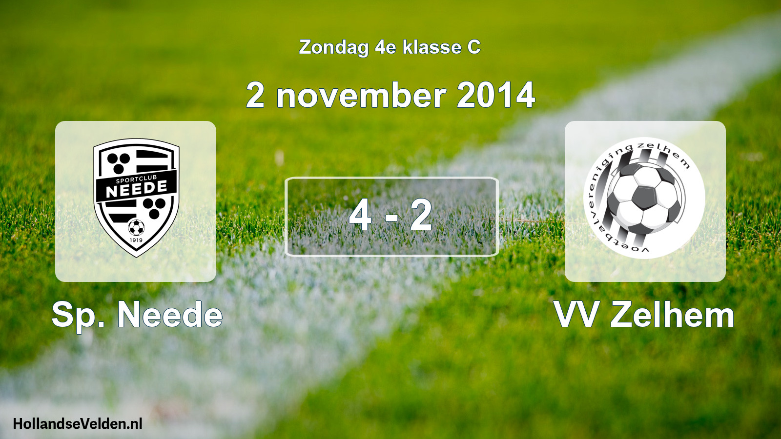 Total number of matches played: Sp. Neede - VV Zelhem 4 - 2 (2 November 2014)