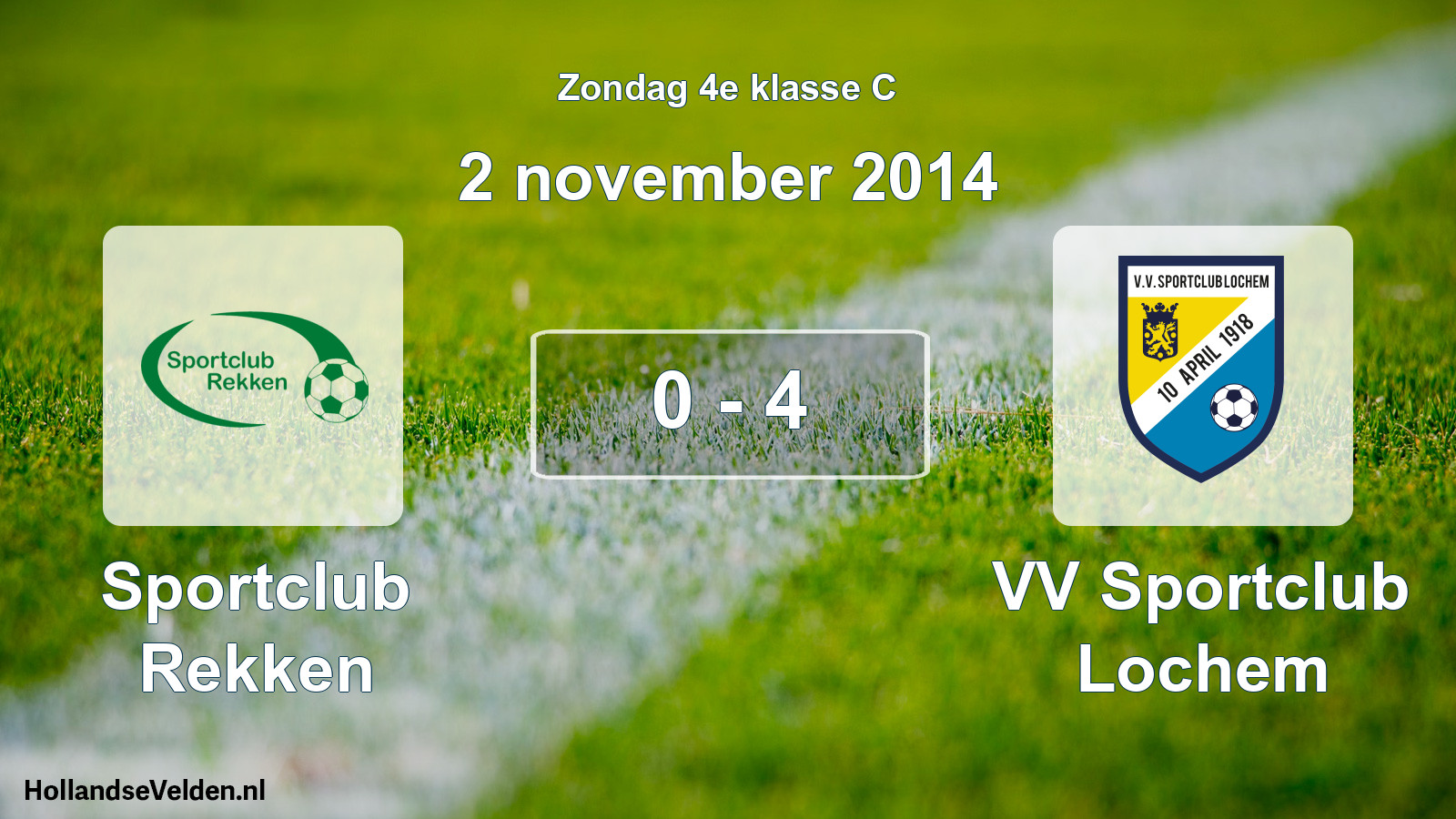 Total number of matches played: Sportclub Rekken - VV Sportclub Lochem 0 - 4 (2 November 2014)