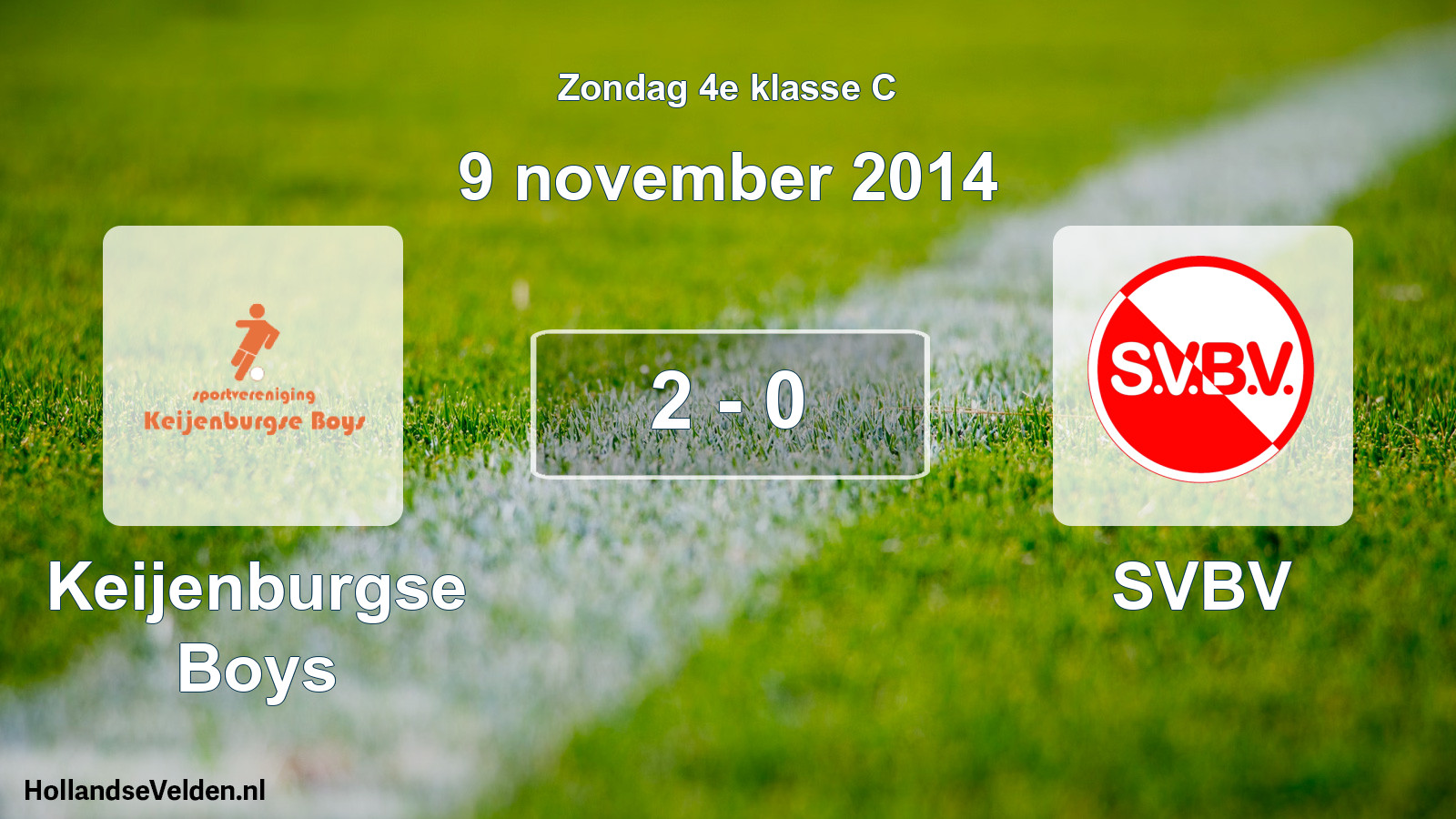 Total number of matches played: Keijenburgse Boys - SVBV 2 - 0 (9 November 2014)