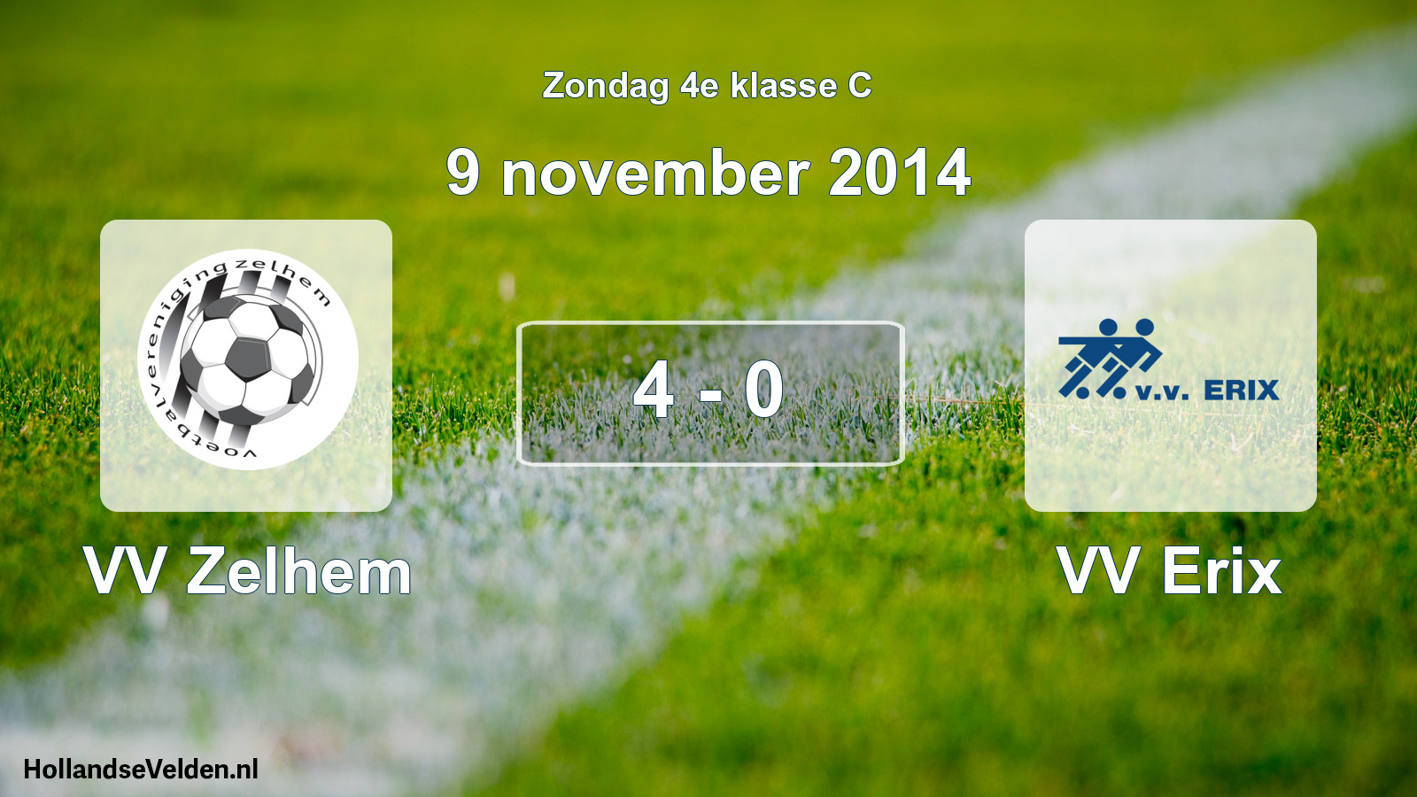 Total number of matches played: VV Zelhem - VV Erix 4 - 0 (9 November 2014)