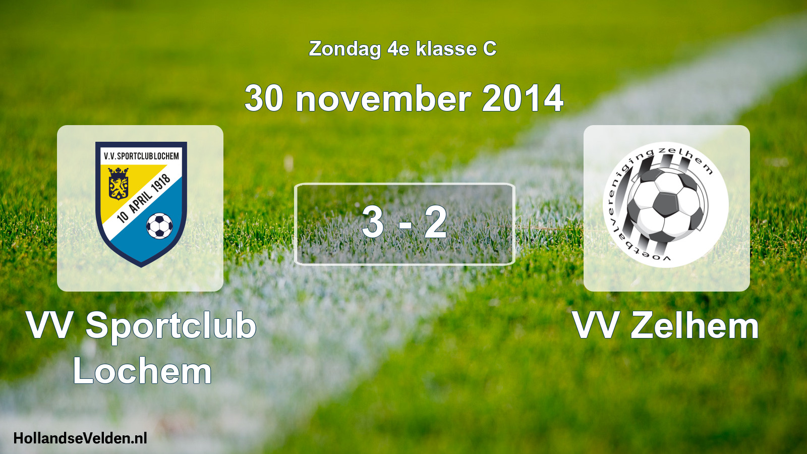 Total number of matches played: VV Sportclub Lochem - VV Zelhem 3 - 2 (30 November 2014)