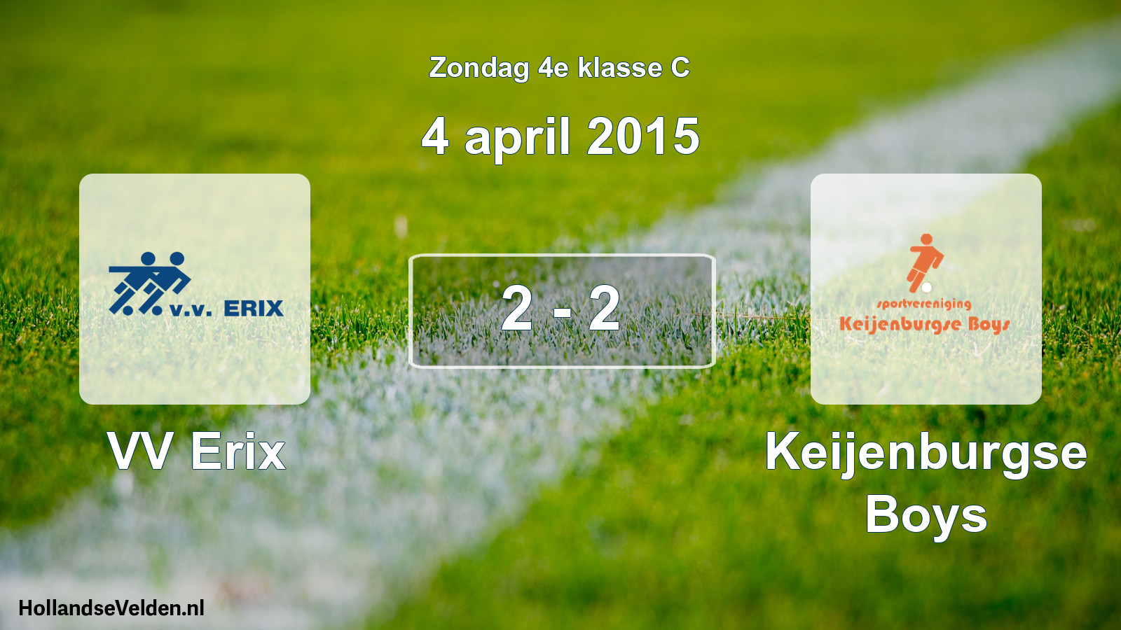 Total number of matches played: VV Erix - Keijenburgse Boys 2 - 2 (4 April 2015)