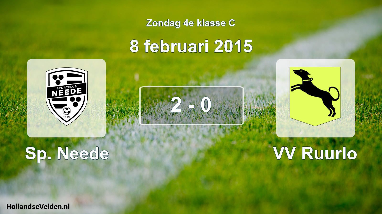 Total number of matches played: Sp. Neede - VV Ruurlo 2 - 0 (8 February 2015)
