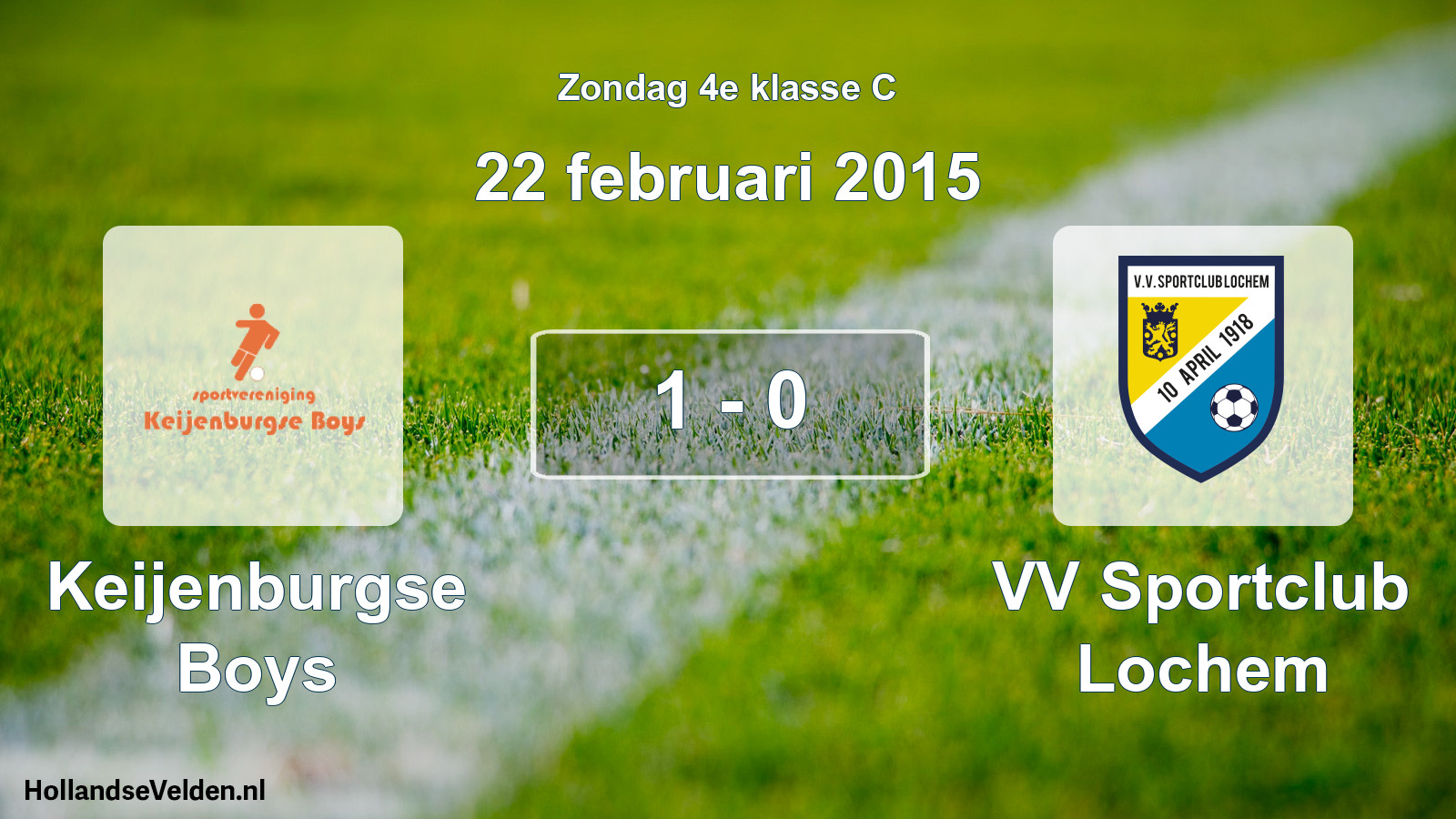 Total number of matches played: Keijenburgse Boys - VV Sportclub Lochem 1 - 0 (22 February 2015)