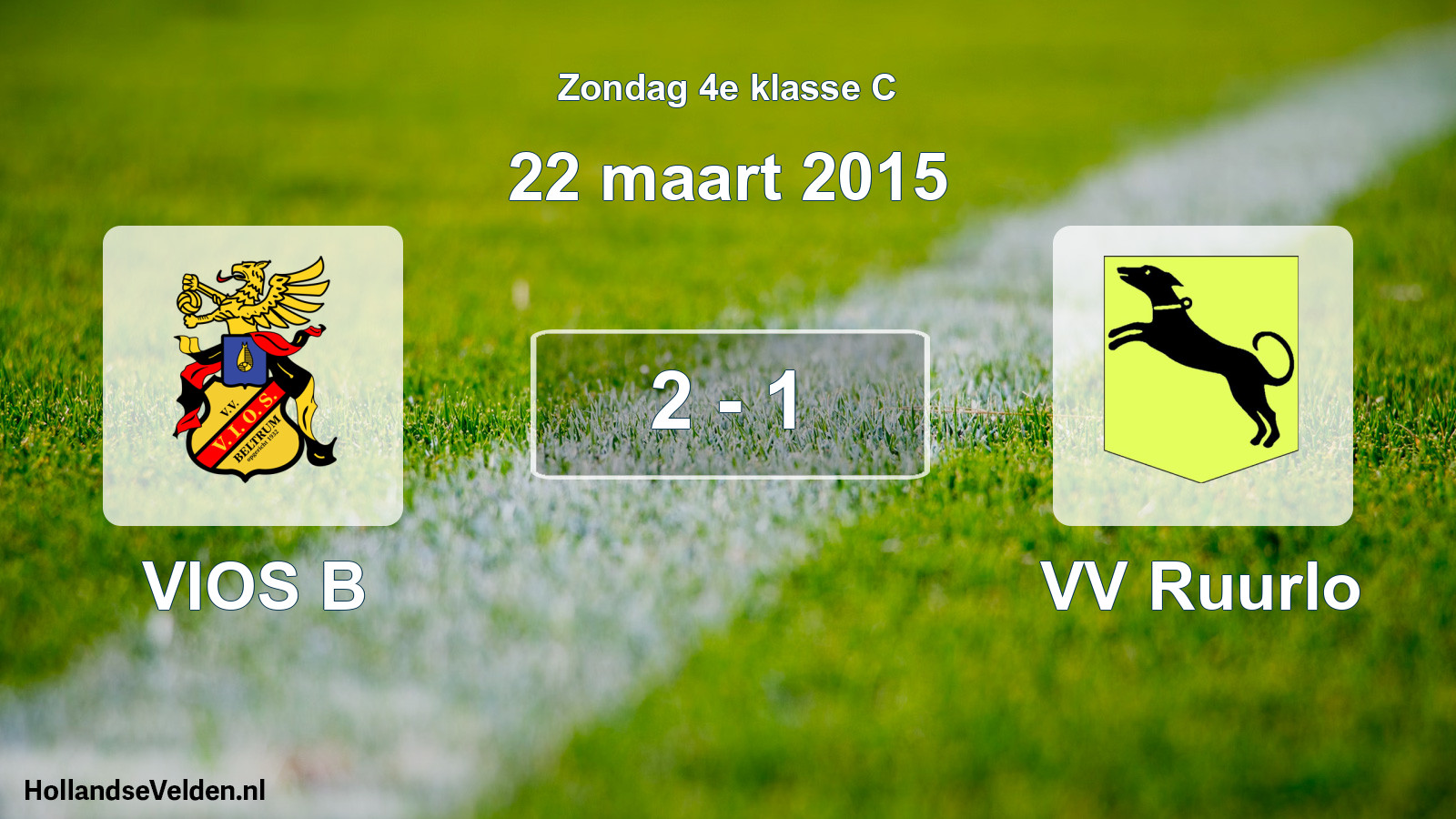 Total number of matches played: VIOS B - VV Ruurlo 2 - 1 (22 March 2015)