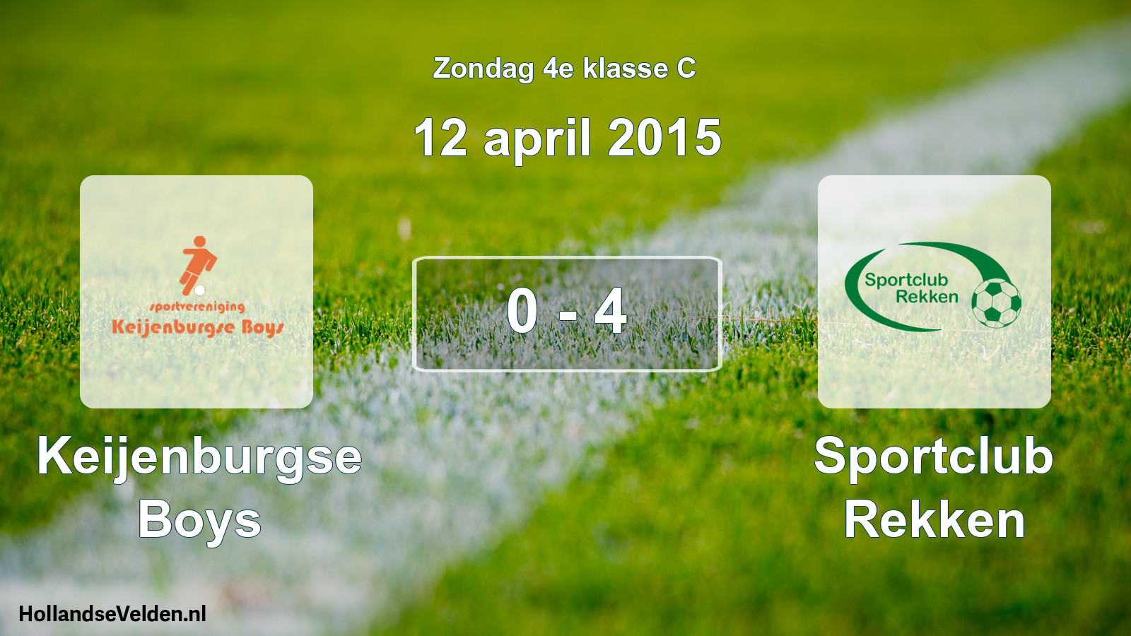 Total number of matches played: Keijenburgse Boys - Sportclub Rekken 0 - 4 (12 April 2015)