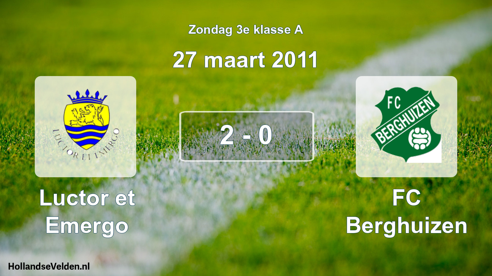 Total number of matches played: Luctor et Emergo - FC Berghuizen 2 - 0 (27 March 2011)