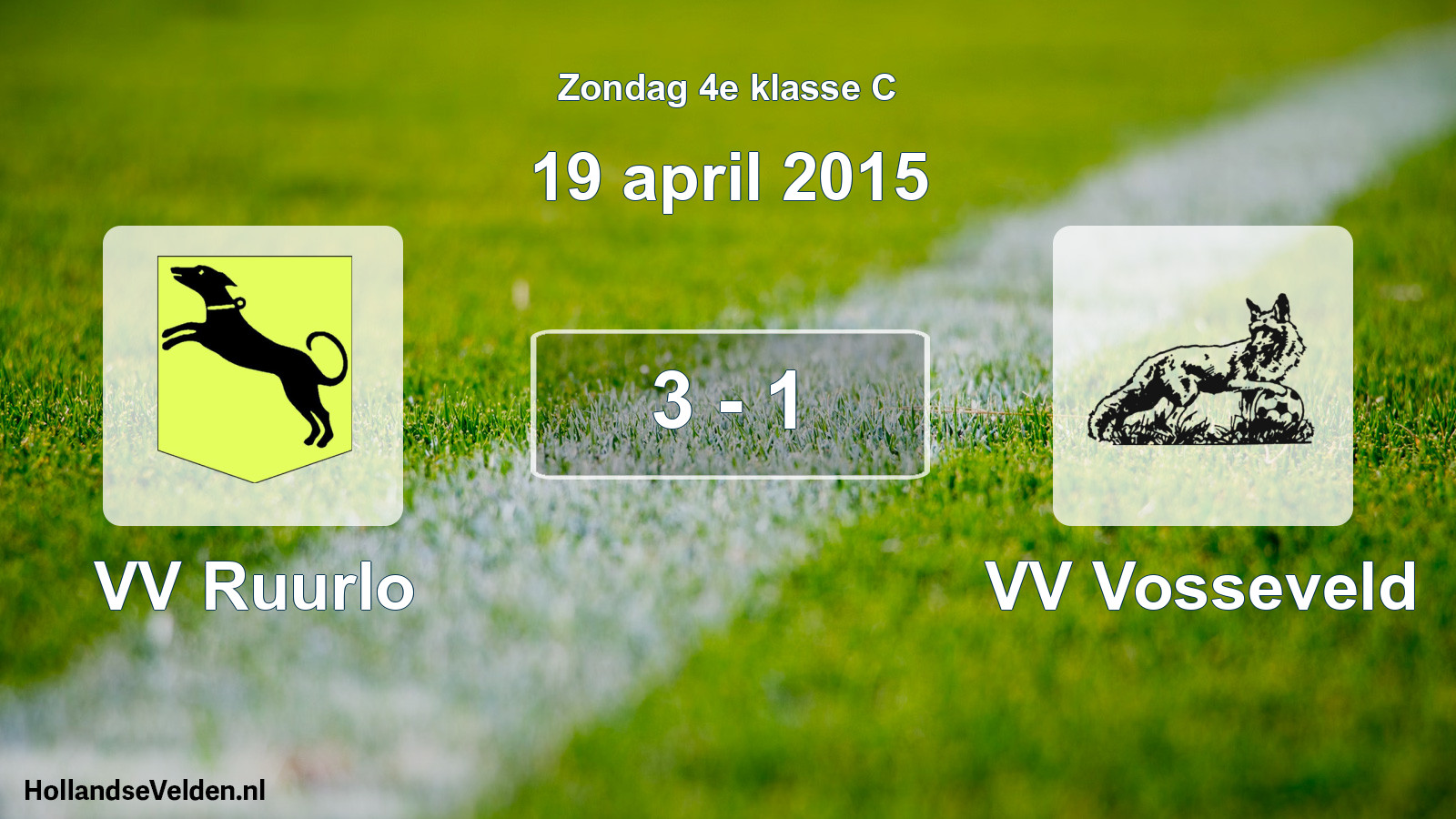 Total number of matches played: VV Ruurlo - VV Vosseveld 3 - 1 (19 April 2015)