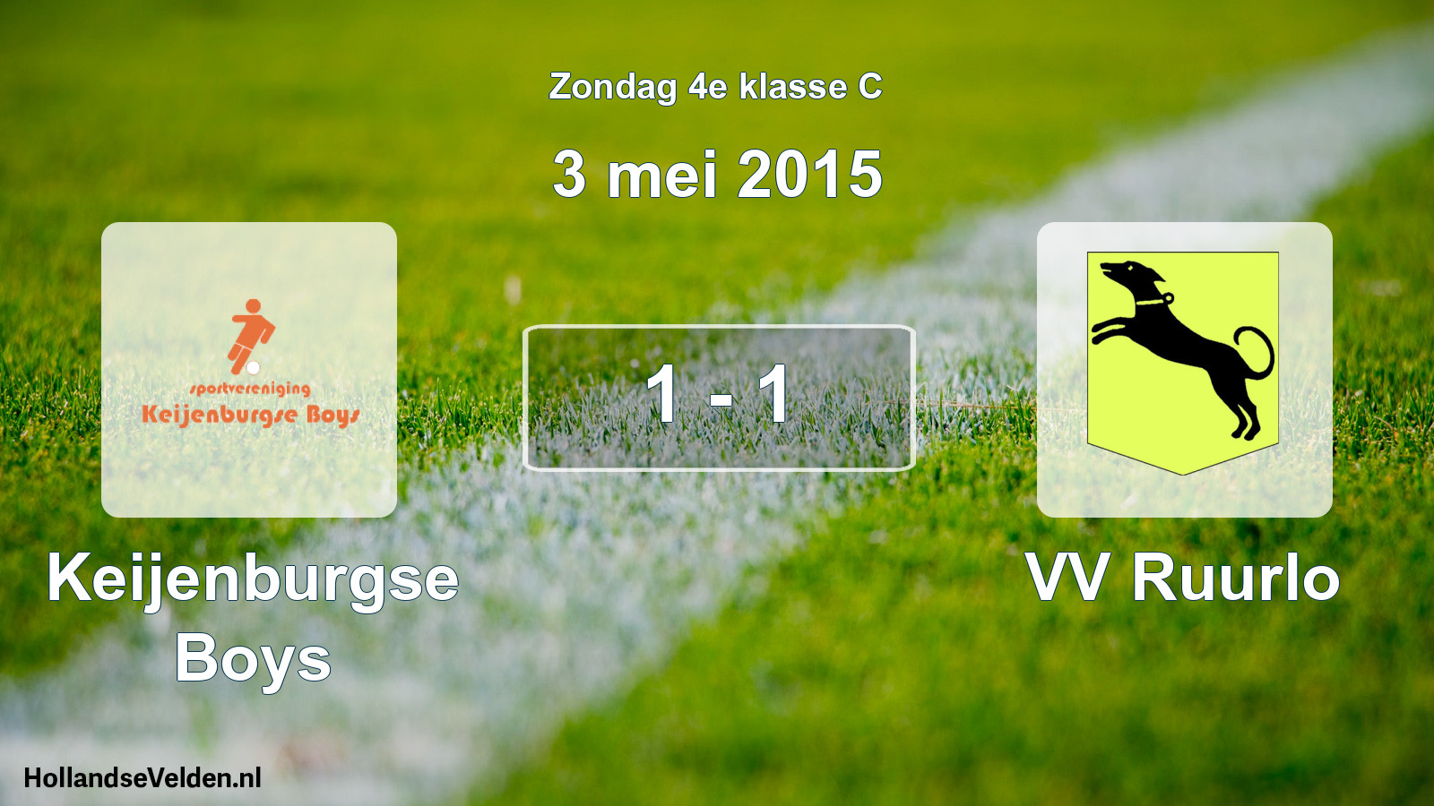 Total number of matches played: Keijenburgse Boys - VV Ruurlo 1 - 1 (3 May 2015)