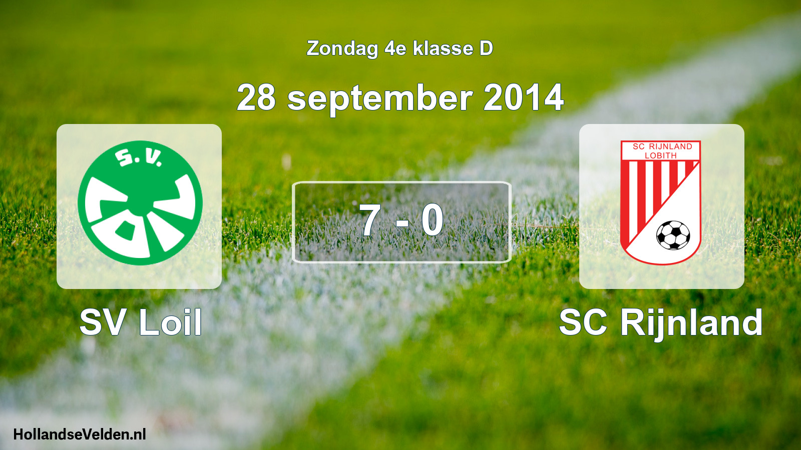 Total number of matches played: SV Loil - SC Rijnland 7 - 0 (28 September 2014)