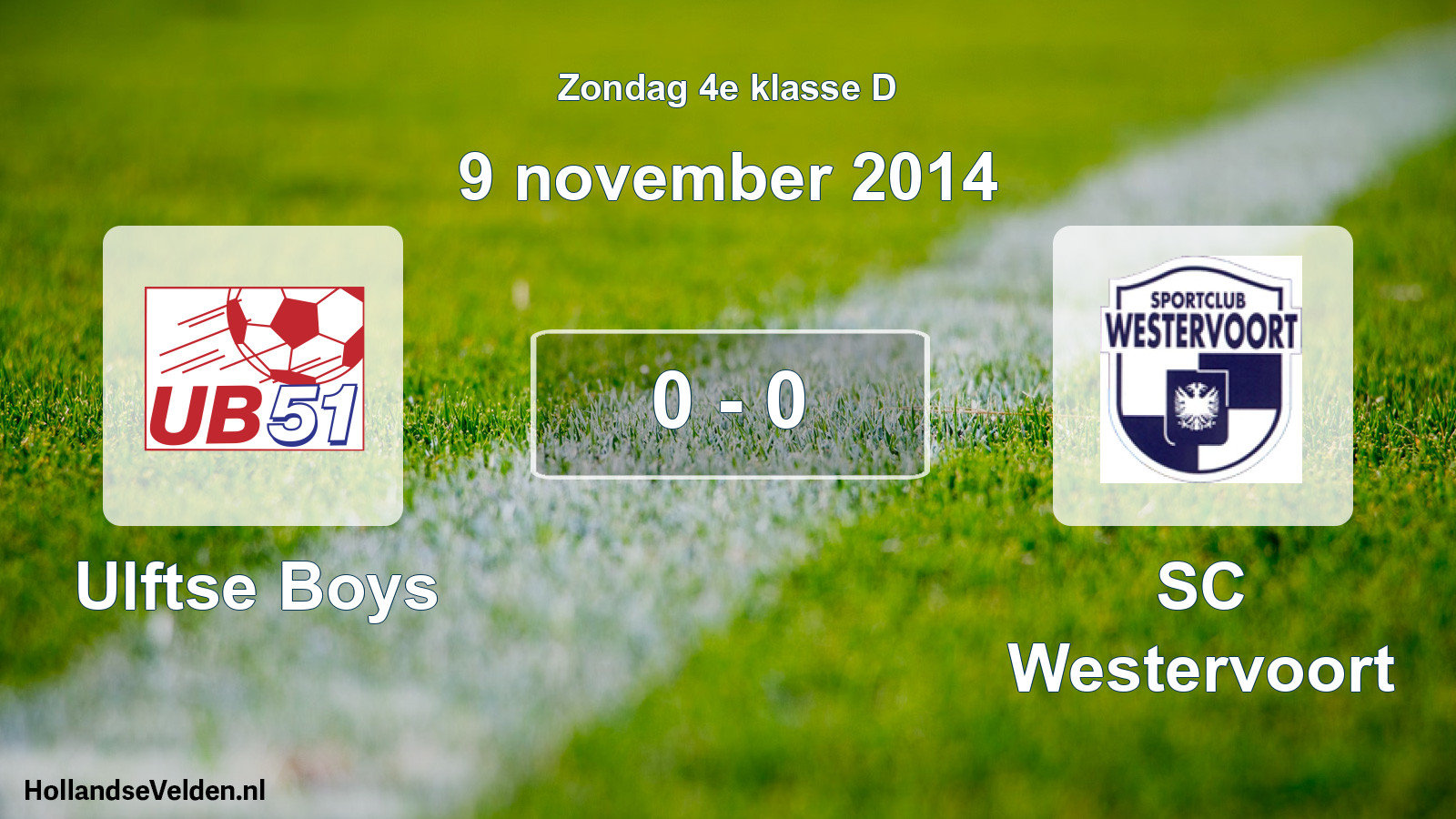 Total number of matches played: Ulftse Boys - SC Westervoort 0 - 0 (9 November 2014)