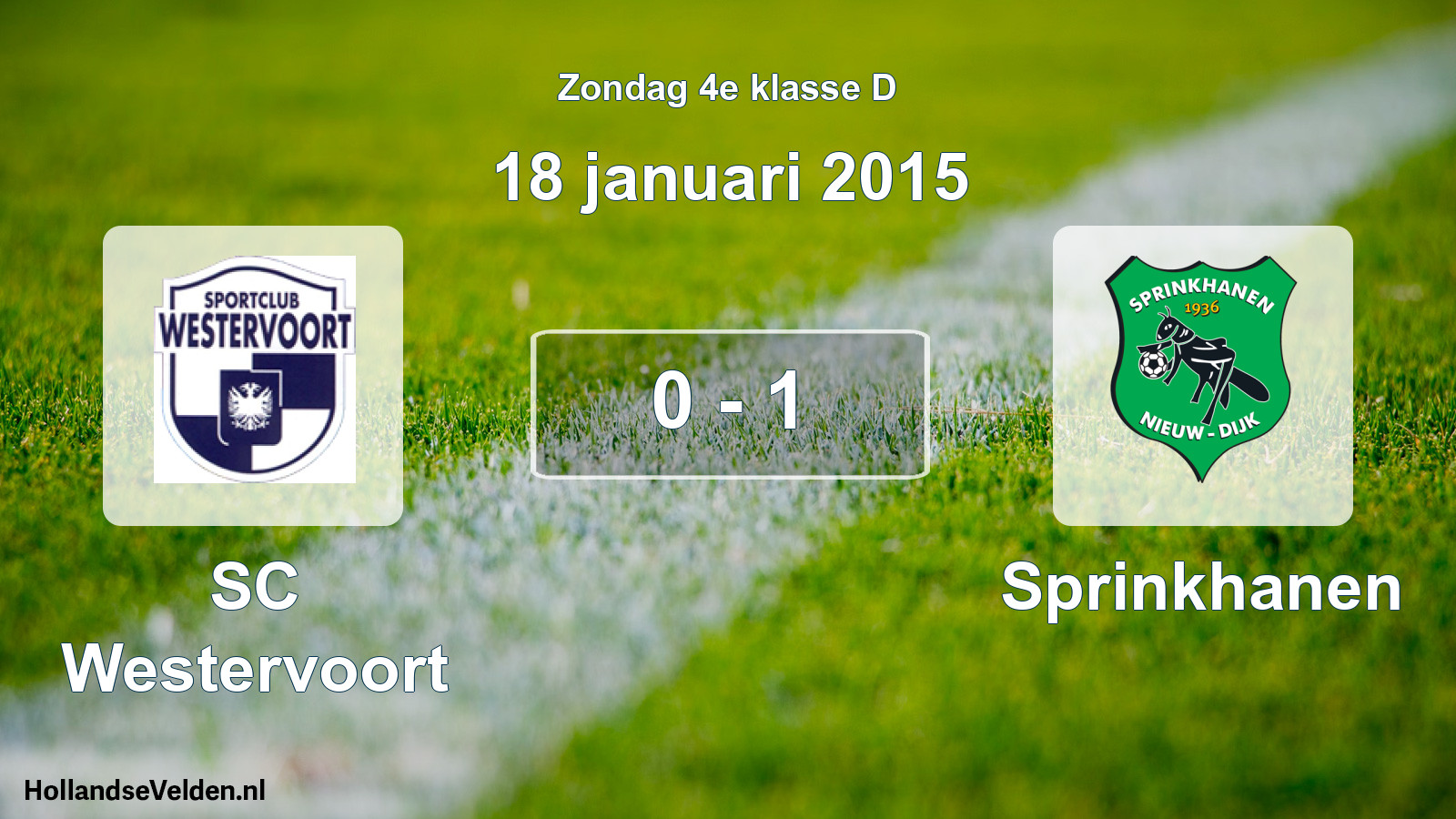 Total number of matches played: SC Westervoort - Sprinkhanen 0 - 1 (18 January 2015)
