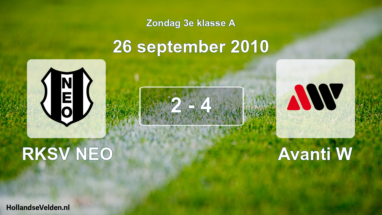 Total number of matches played: RKSV NEO - Avanti W 2 - 4 (26 September 2010)