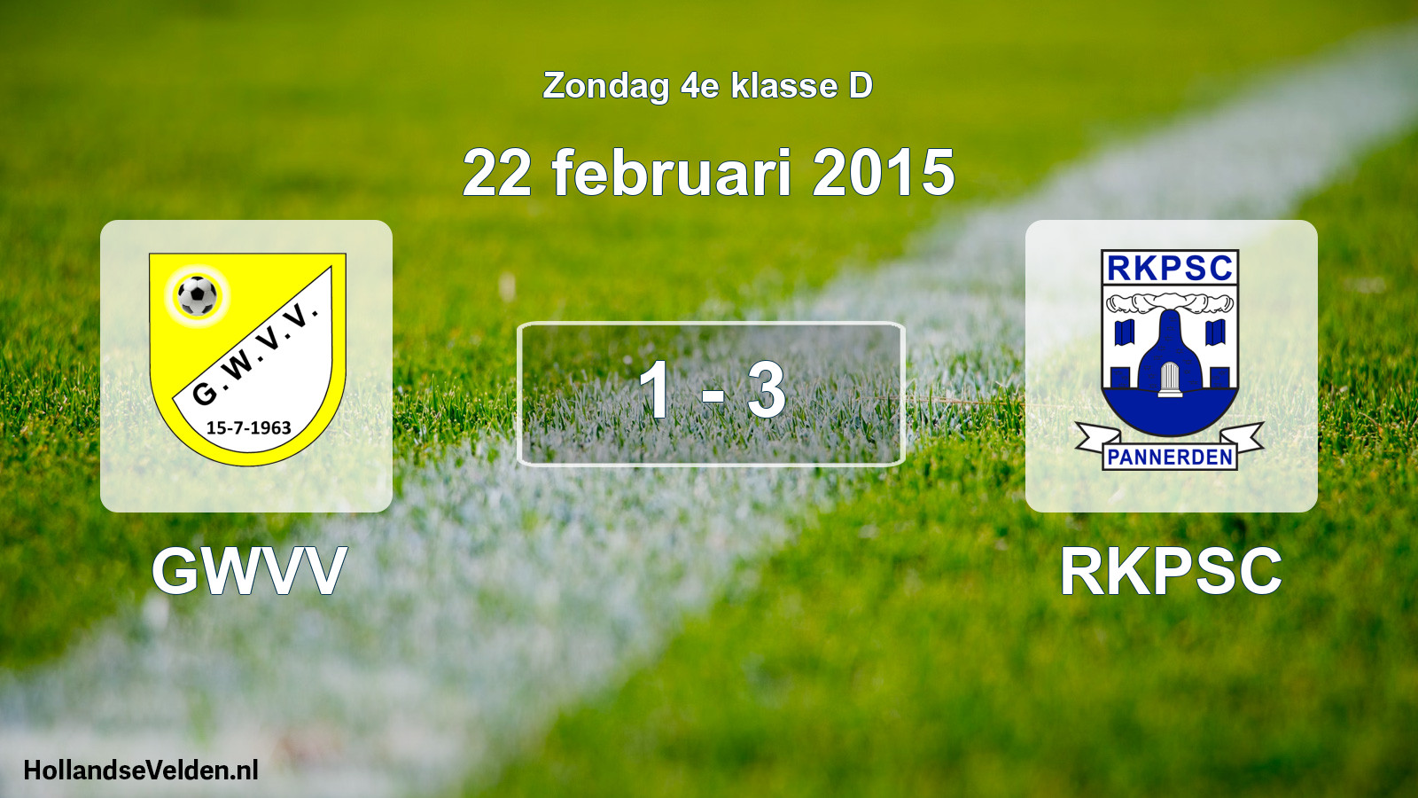 Total number of matches played: GWVV - RKPSC 1 - 3 (22 February 2015)