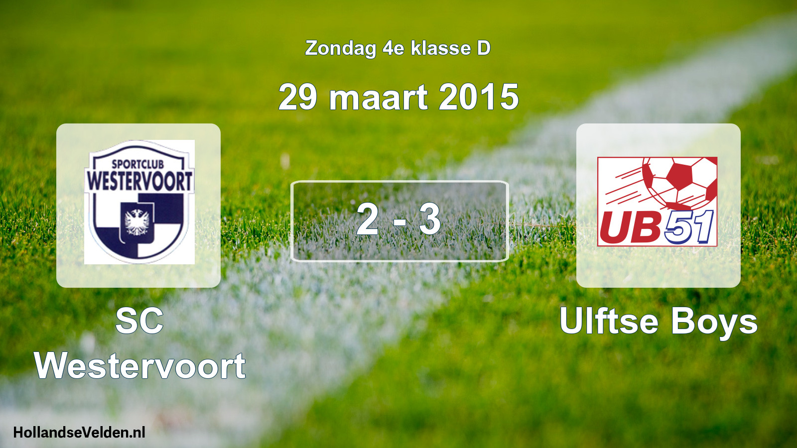 Total number of matches played: SC Westervoort - Ulftse Boys 2 - 3 (29 March 2015)