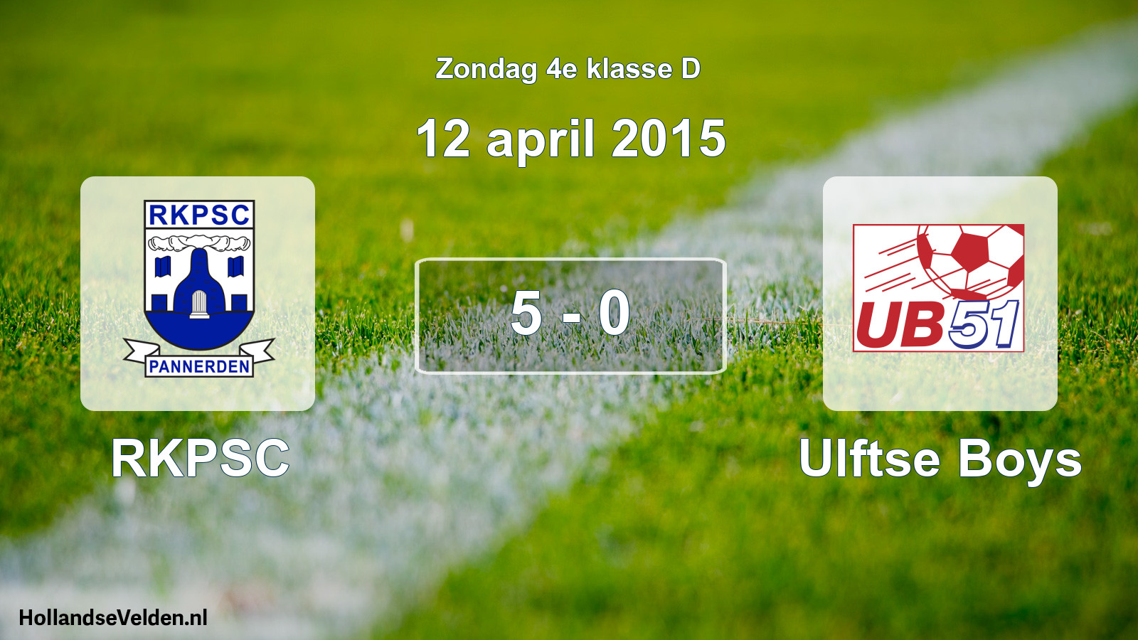 Total number of matches played: RKPSC - Ulftse Boys 5 - 0 (12 April 2015)