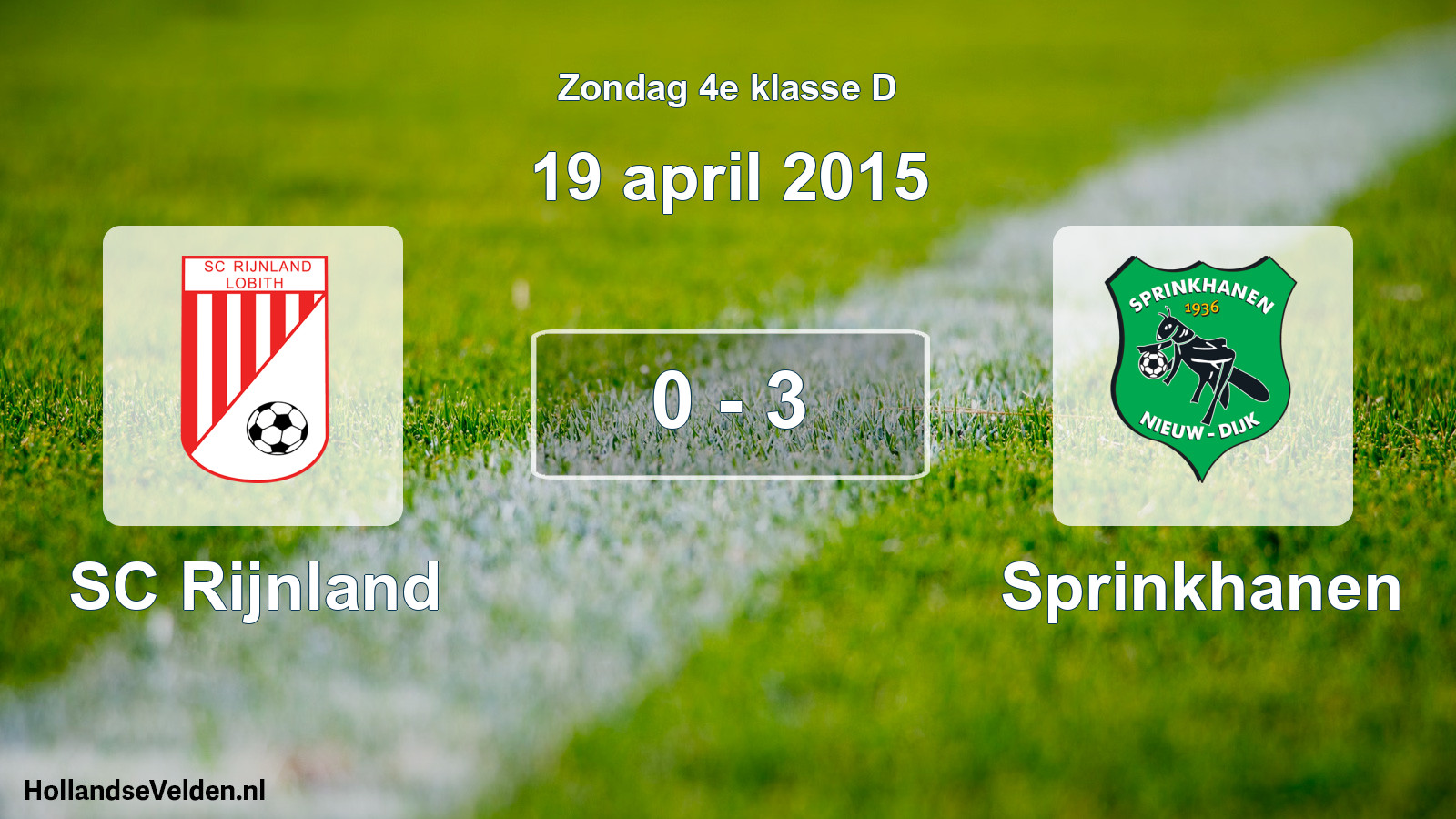 Total number of matches played: SC Rijnland - Sprinkhanen 0 - 3 (19 April 2015)