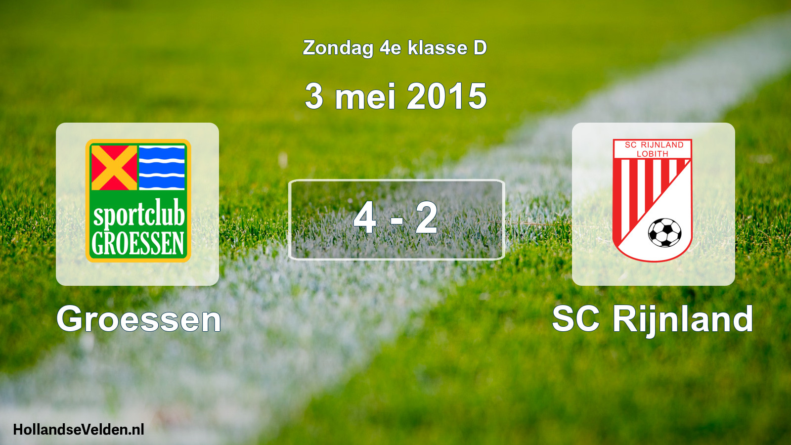 Total number of matches played: Groessen - SC Rijnland 4 - 2 (3 May 2015)