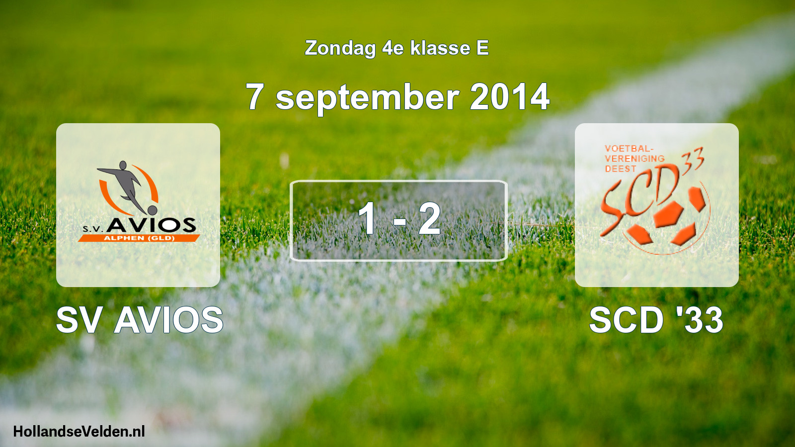 Total number of matches played: SV AVIOS - SCD '33 1 - 2 (7 September 2014)