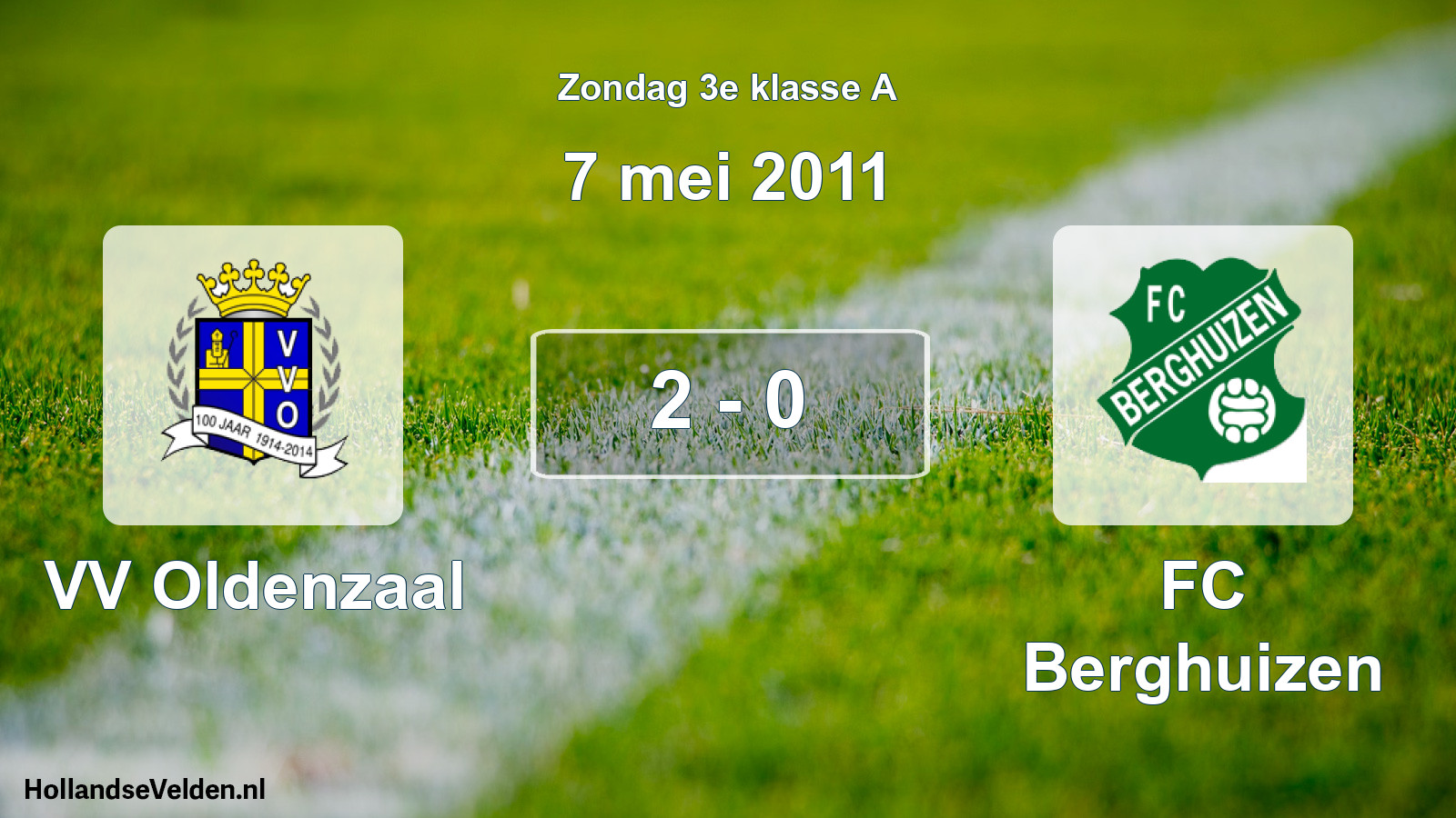 Total number of matches played: VV Oldenzaal - FC Berghuizen 2 - 0 (7 May 2011)