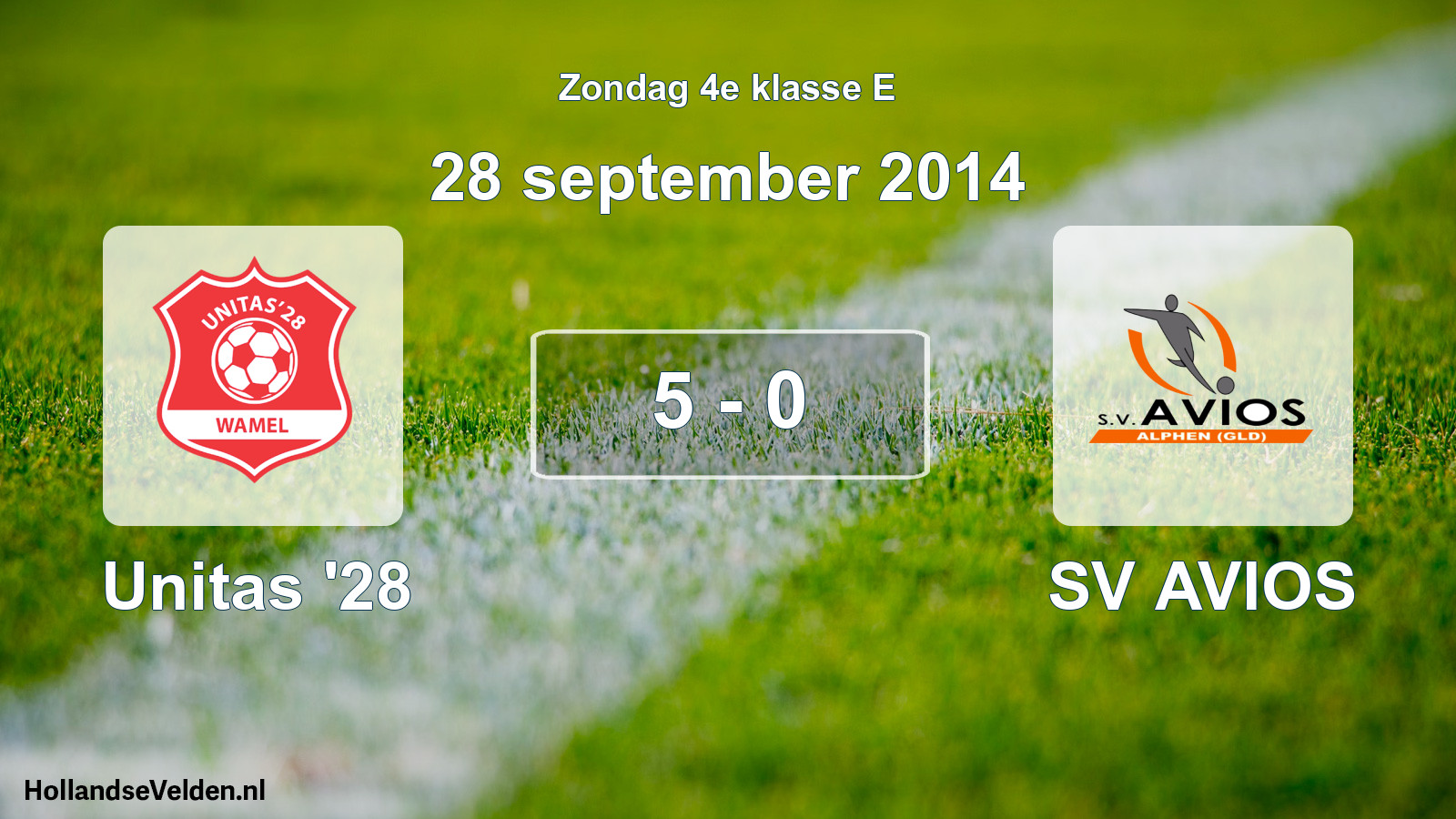 Total number of matches played: Unitas '28 - SV AVIOS 5 - 0 (28 September 2014)