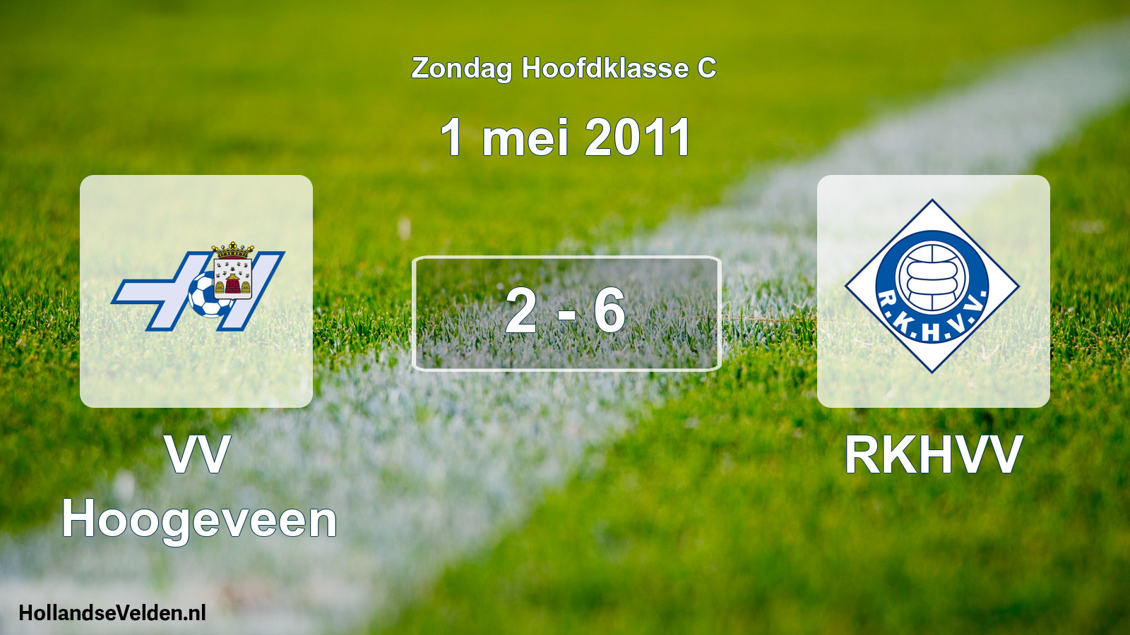 Total number of matches played: VV Hoogeveen - RKHVV 2 - 6 (1 May 2011)