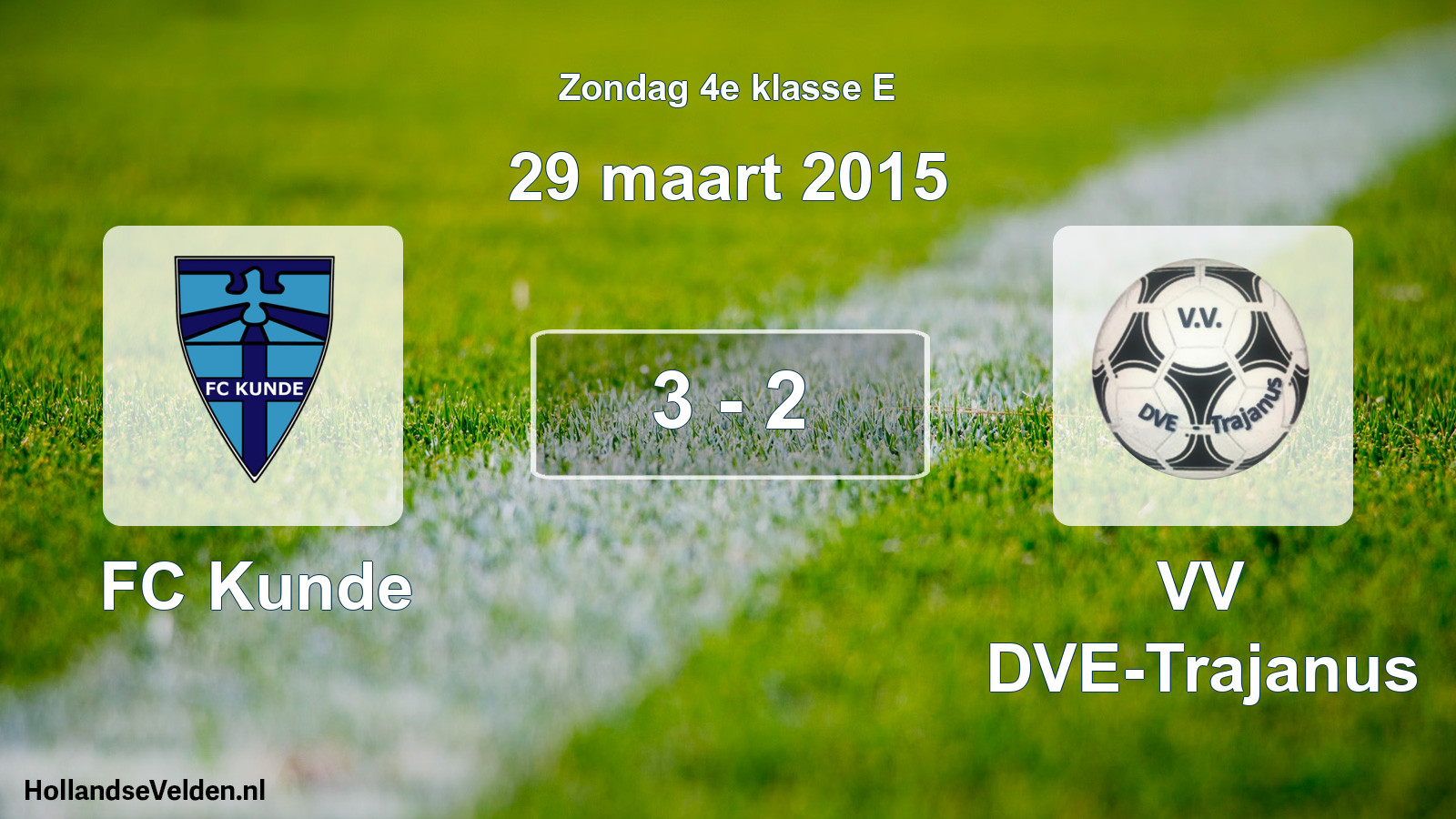 Total number of matches played: FC Kunde - VV DVE-Trajanus 3 - 2 (29 March 2015)
