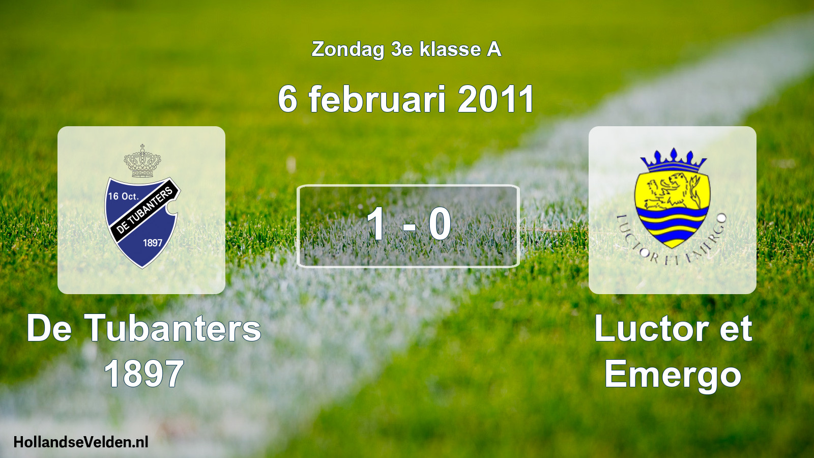 Total number of matches played: De Tubanters 1897 - Luctor et Emergo 1 - 0 (6 February 2011)
