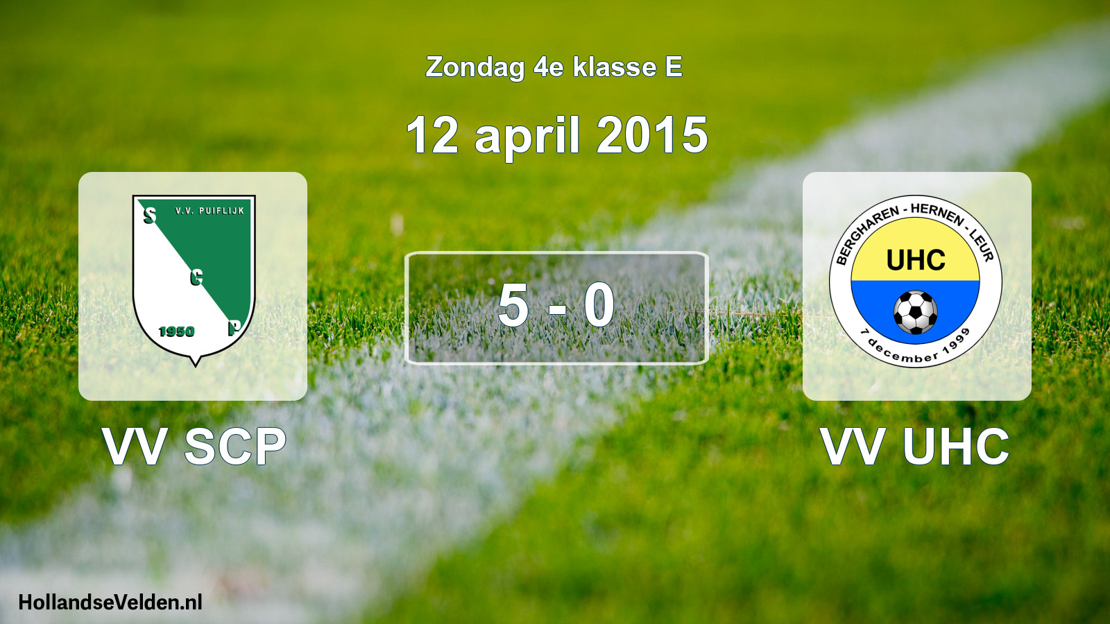 Total number of matches played: VV SCP - VV UHC 5 - 0 (12 April 2015)