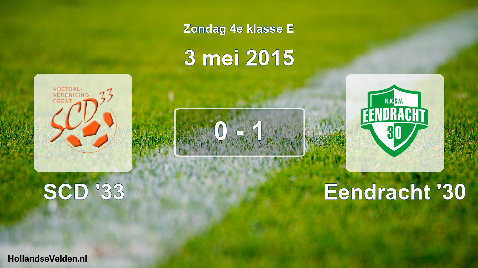 Total number of matches played: SCD '33 - Eendracht '30 0 - 1 (3 May 2015)