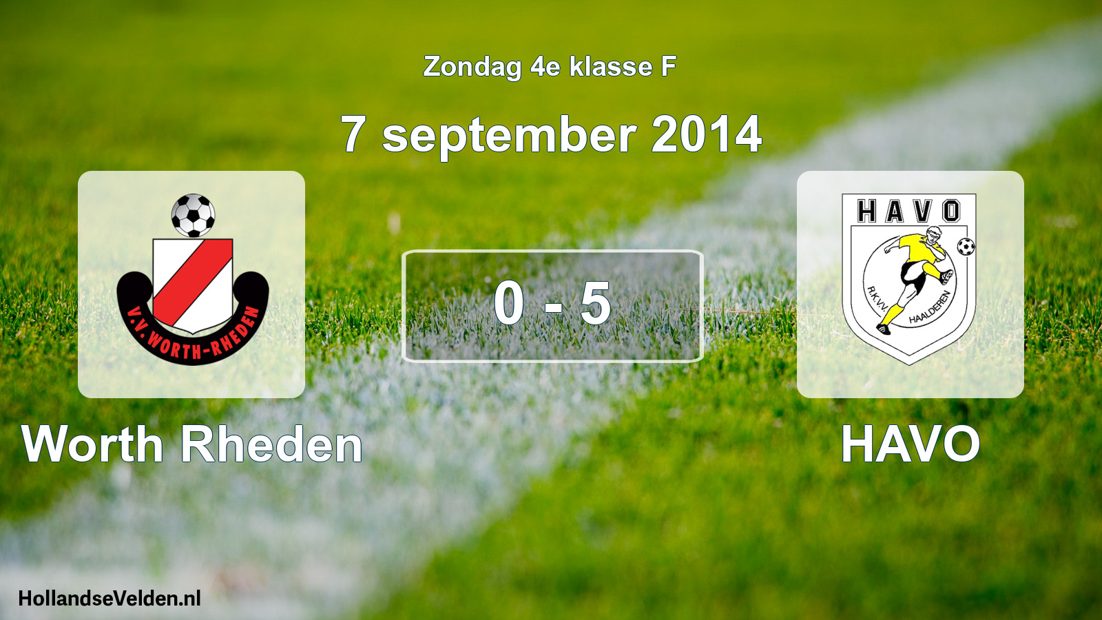 Total number of matches played: Worth Rheden - HAVO 0 - 5 (7 September 2014)