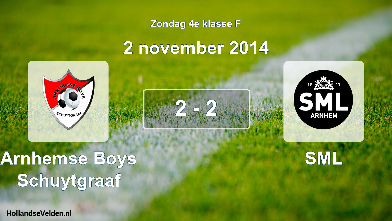 Total number of matches played: Arnhemse Boys Schuytgraaf - SML 2 - 2 (2 November 2014)