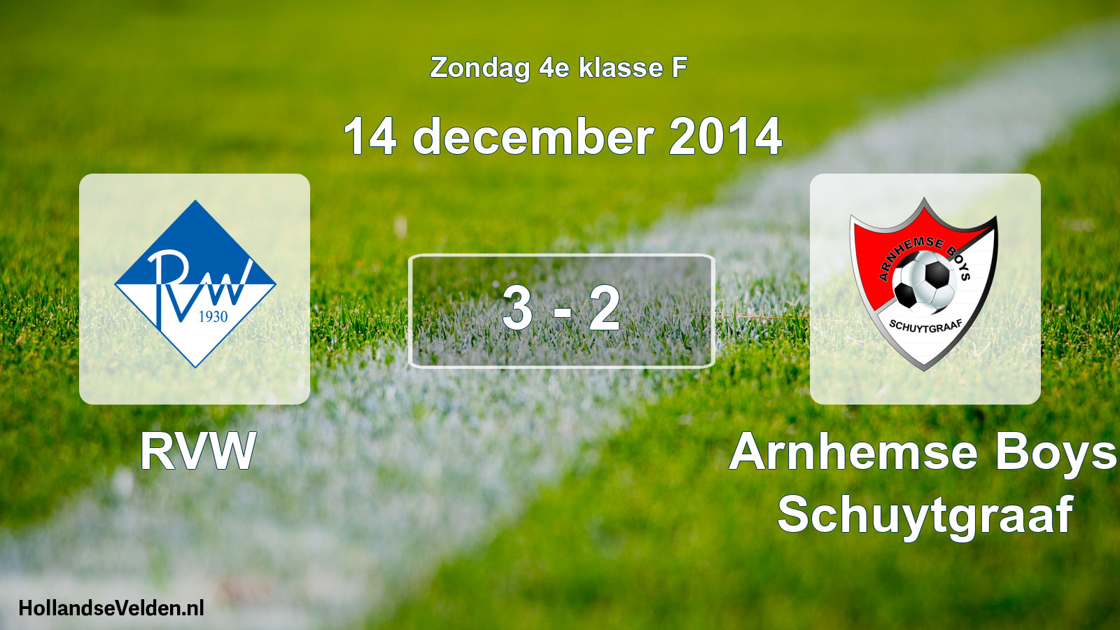 Total number of matches played: RVW - Arnhemse Boys Schuytgraaf 3 - 2 (14 December 2014)