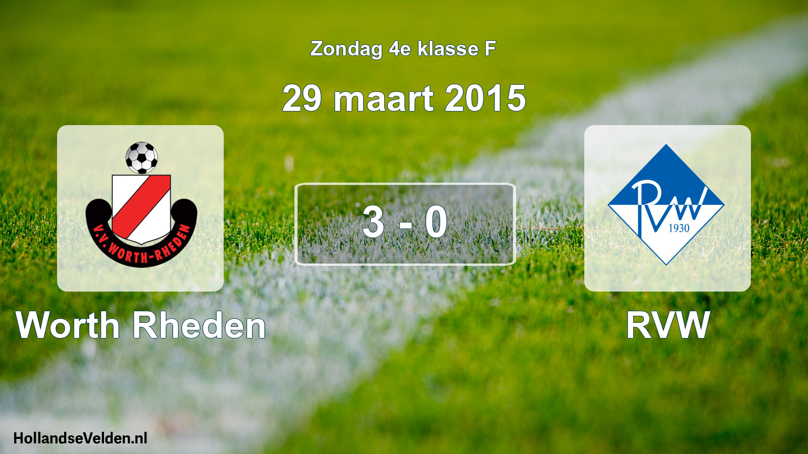 Total number of matches played: Worth Rheden - RVW 3 - 0 (29 March 2015)
