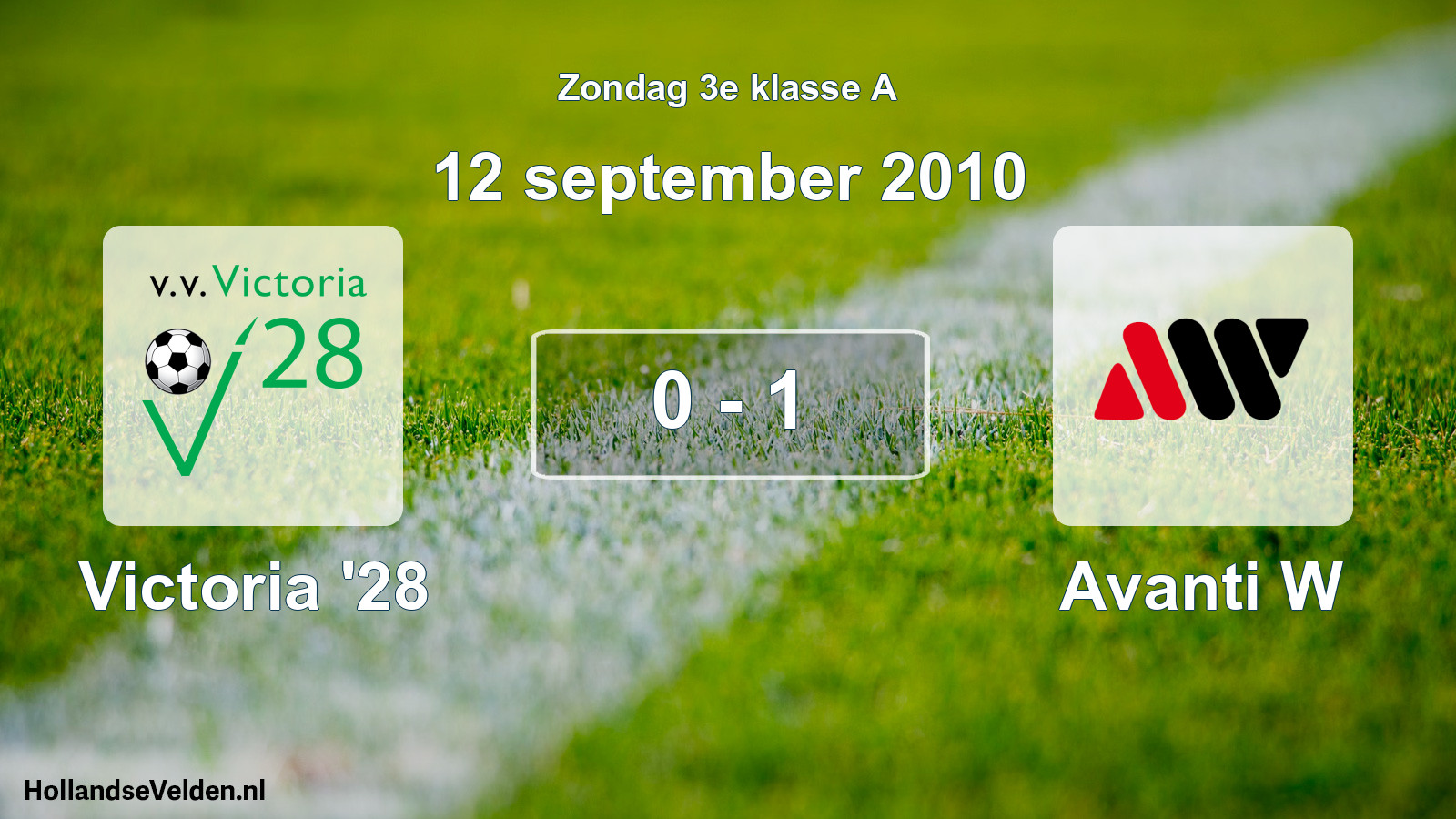 Total number of matches played: Victoria '28 - Avanti W 0 - 1 (12 September 2010)