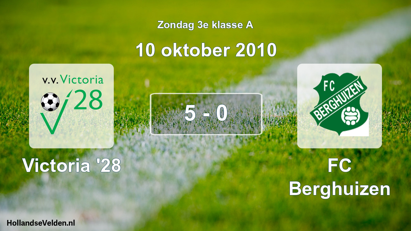 Total number of matches played: Victoria '28 - FC Berghuizen 5 - 0 (10 October 2010)