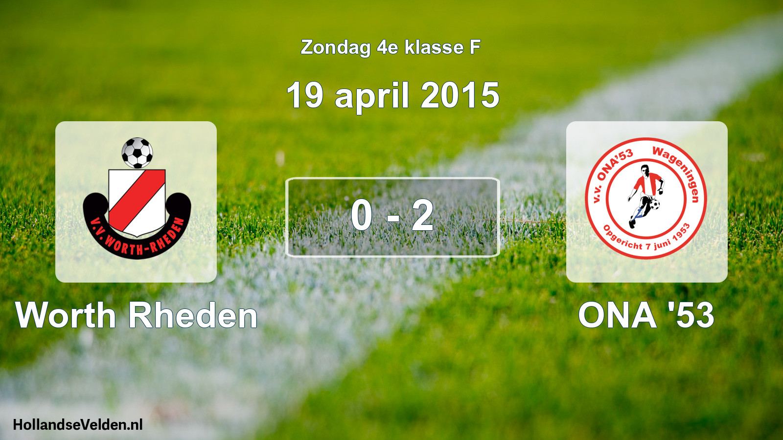 Total number of matches played: Worth Rheden - ONA '53 0 - 2 (19 April 2015)