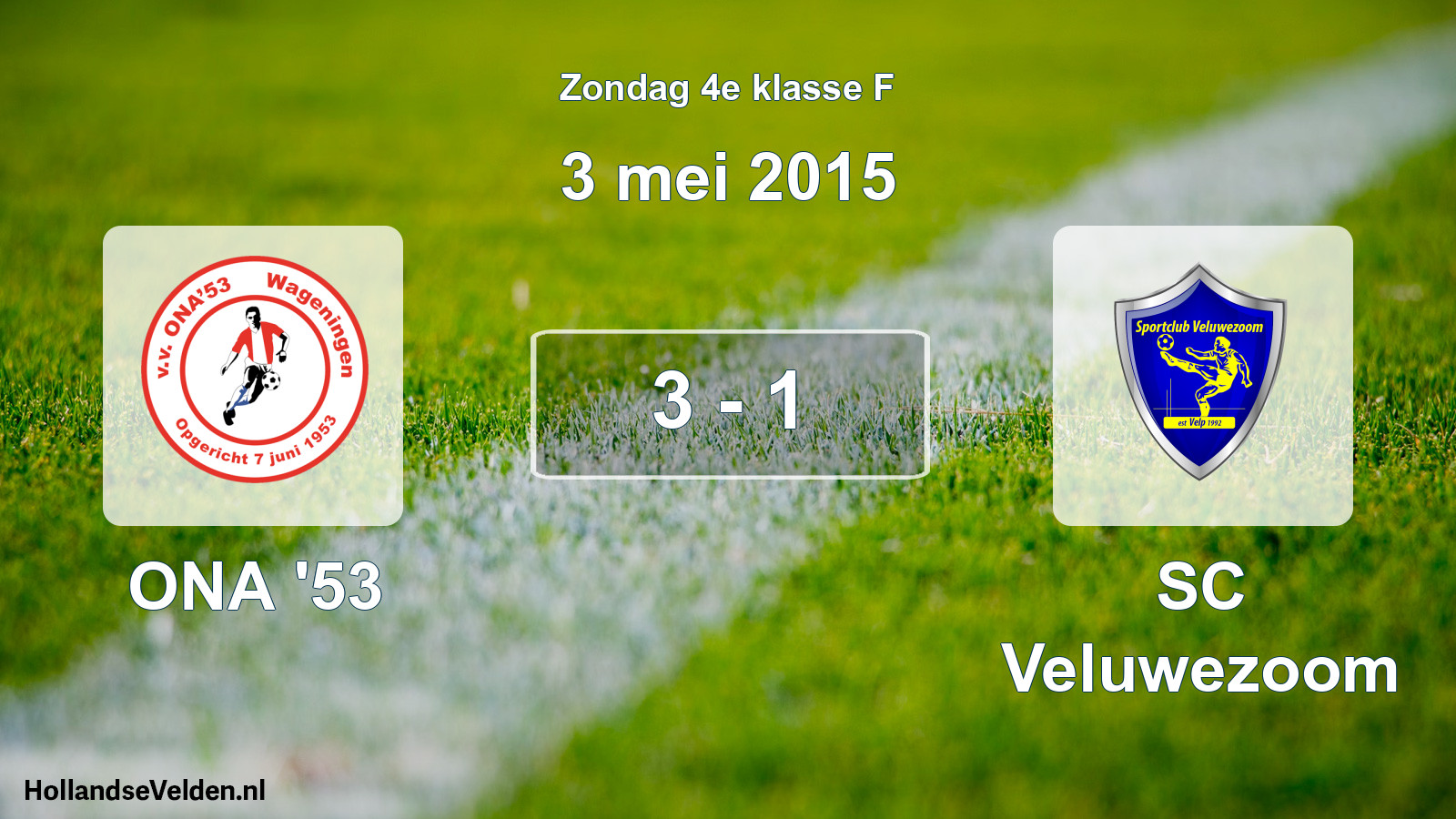 Total number of matches played: ONA '53 - SC Veluwezoom 3 - 1 (3 May 2015)