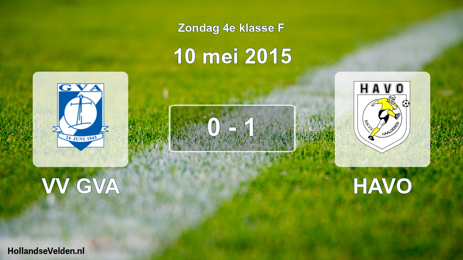 Total number of matches played: VV GVA - HAVO 0 - 1 (10 May 2015)