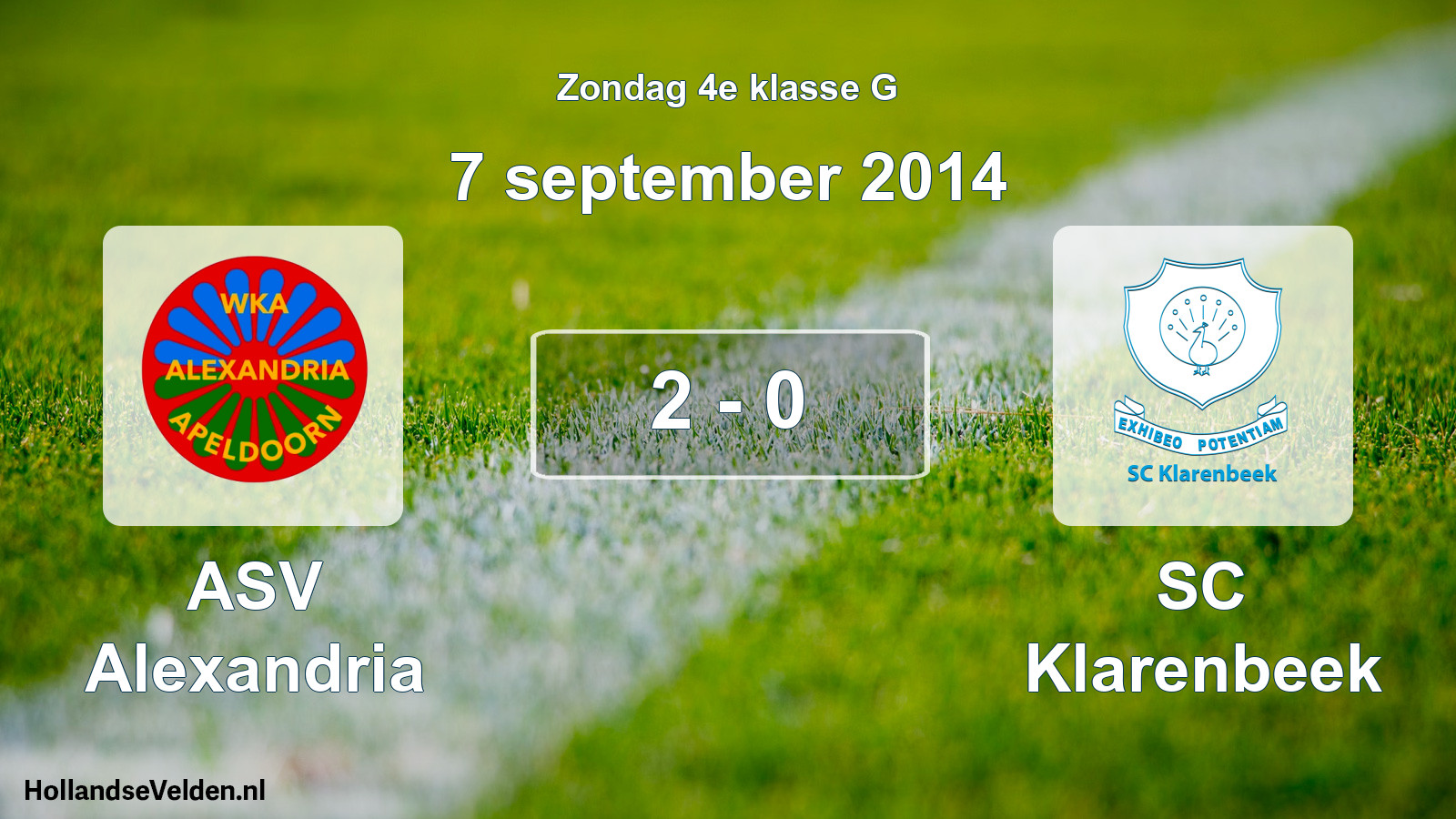 Total number of matches played: ASV Alexandria - SC Klarenbeek 2 - 0 (7 September 2014)
