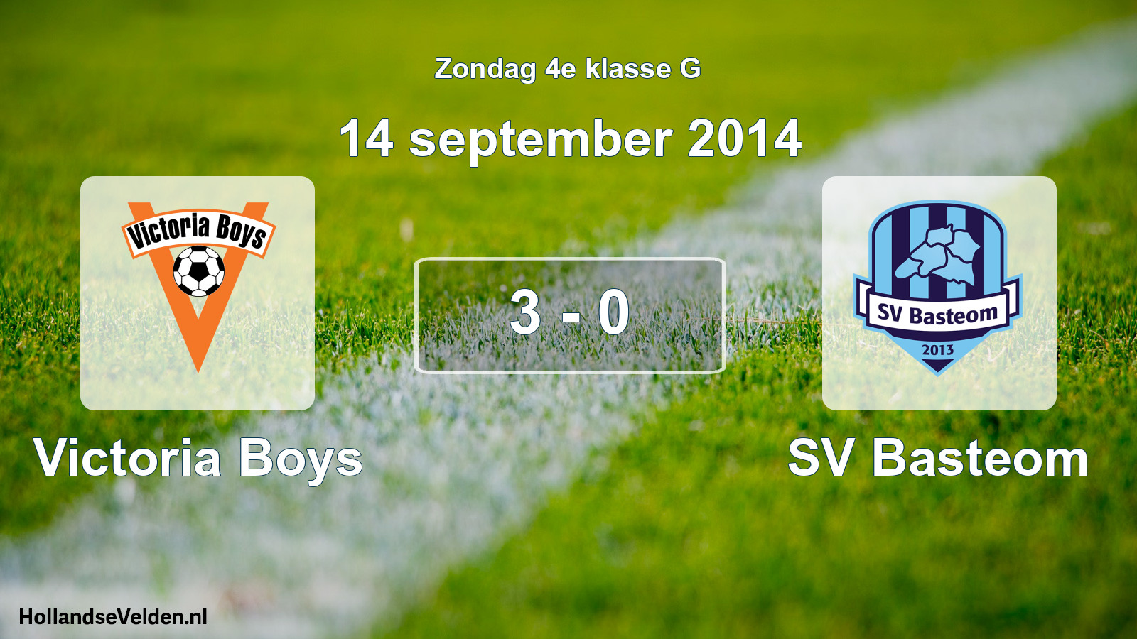 Total number of matches played: Victoria Boys - SV Basteom 3 - 0 (14 September 2014)
